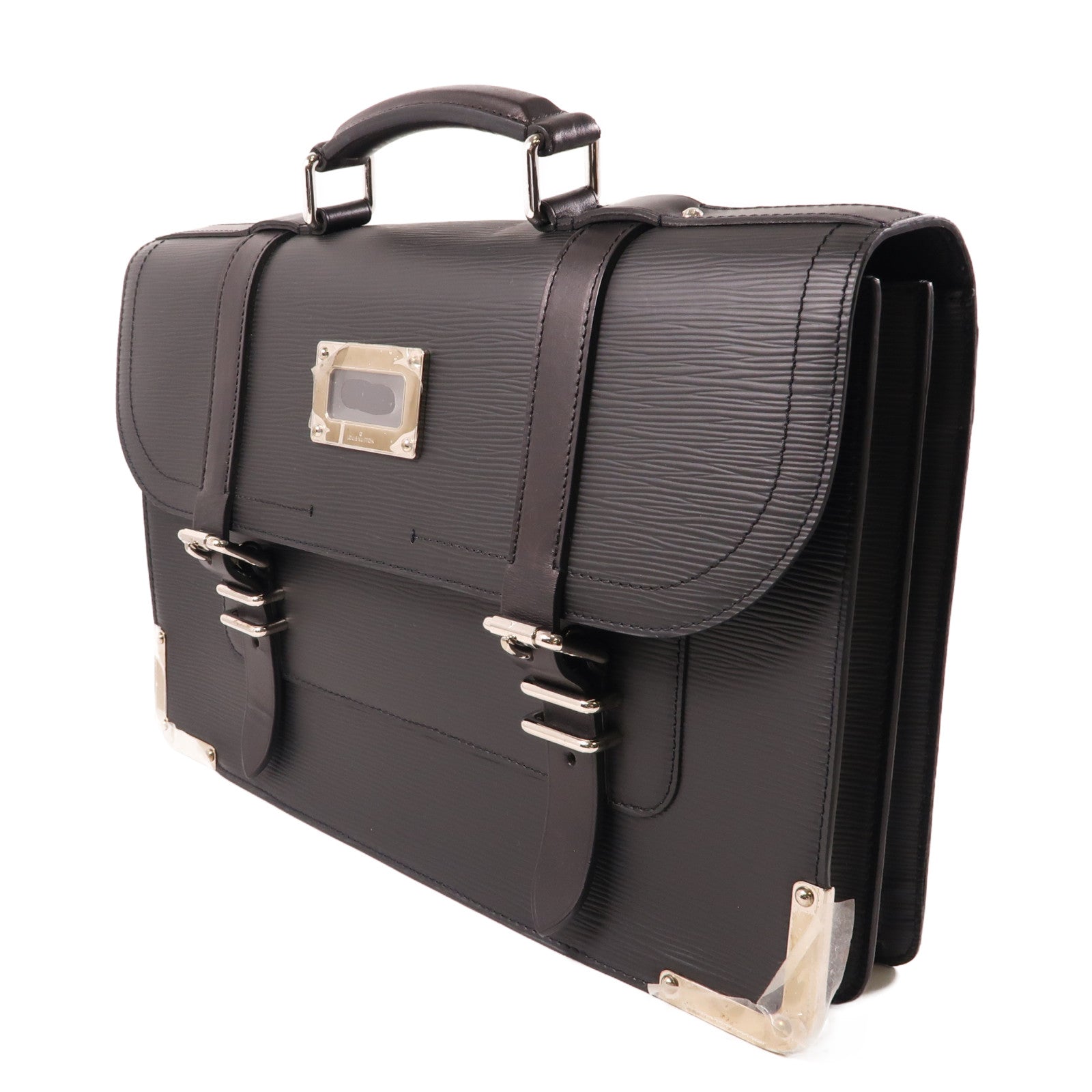LOUIS VUITTON Epi Larry Business Bag銀扣公事包黑色