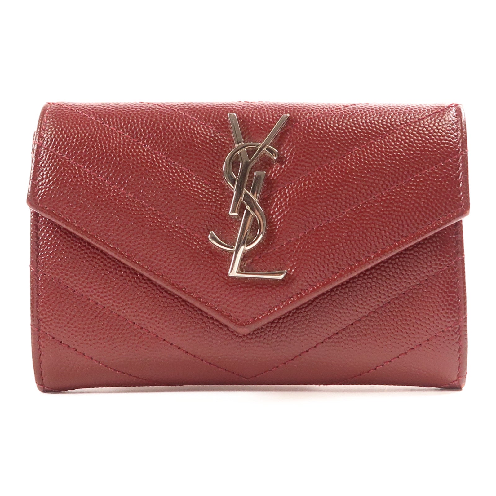 SAINT LAURENT 牛皮皮革Card Case銀扣卡片套