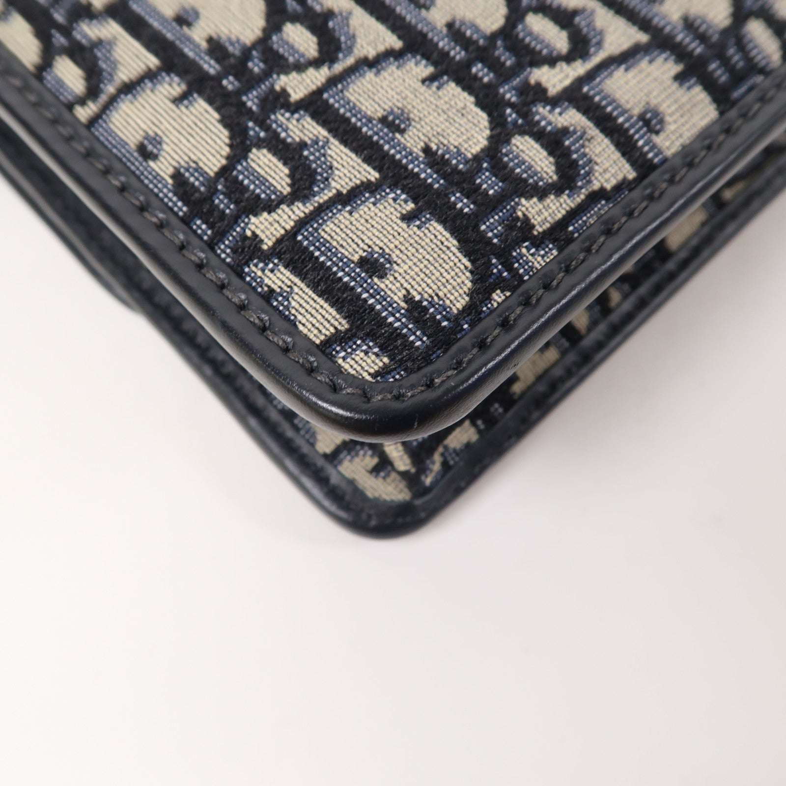 Dior 帆布/牛皮皮革30 Montaigne金扣肩背袋藍色