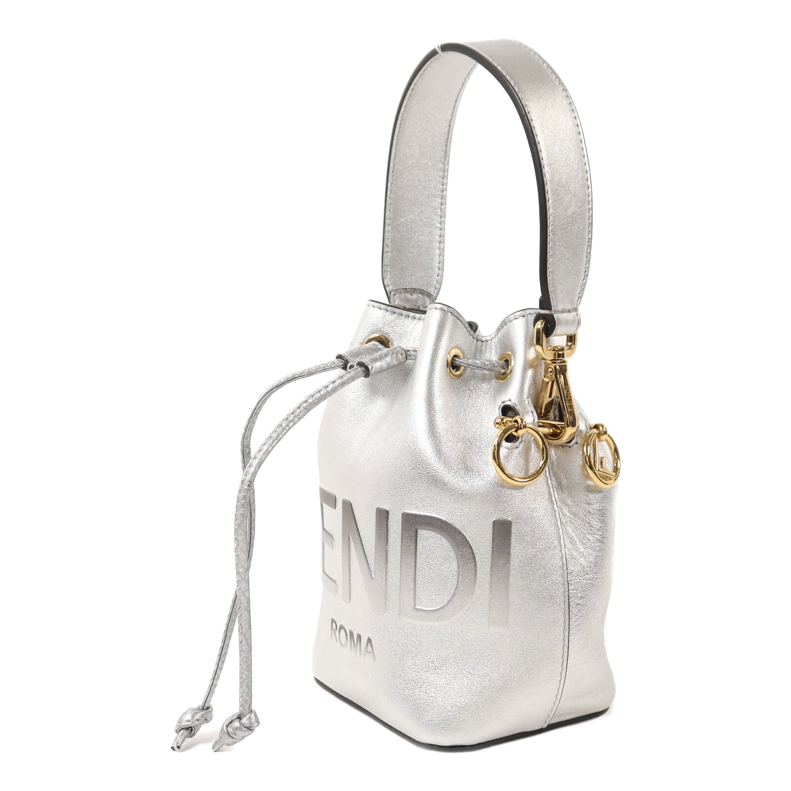 FENDI 牛皮皮革Mon Tresor Bucket Bag金扣手挽肩背兩用袋