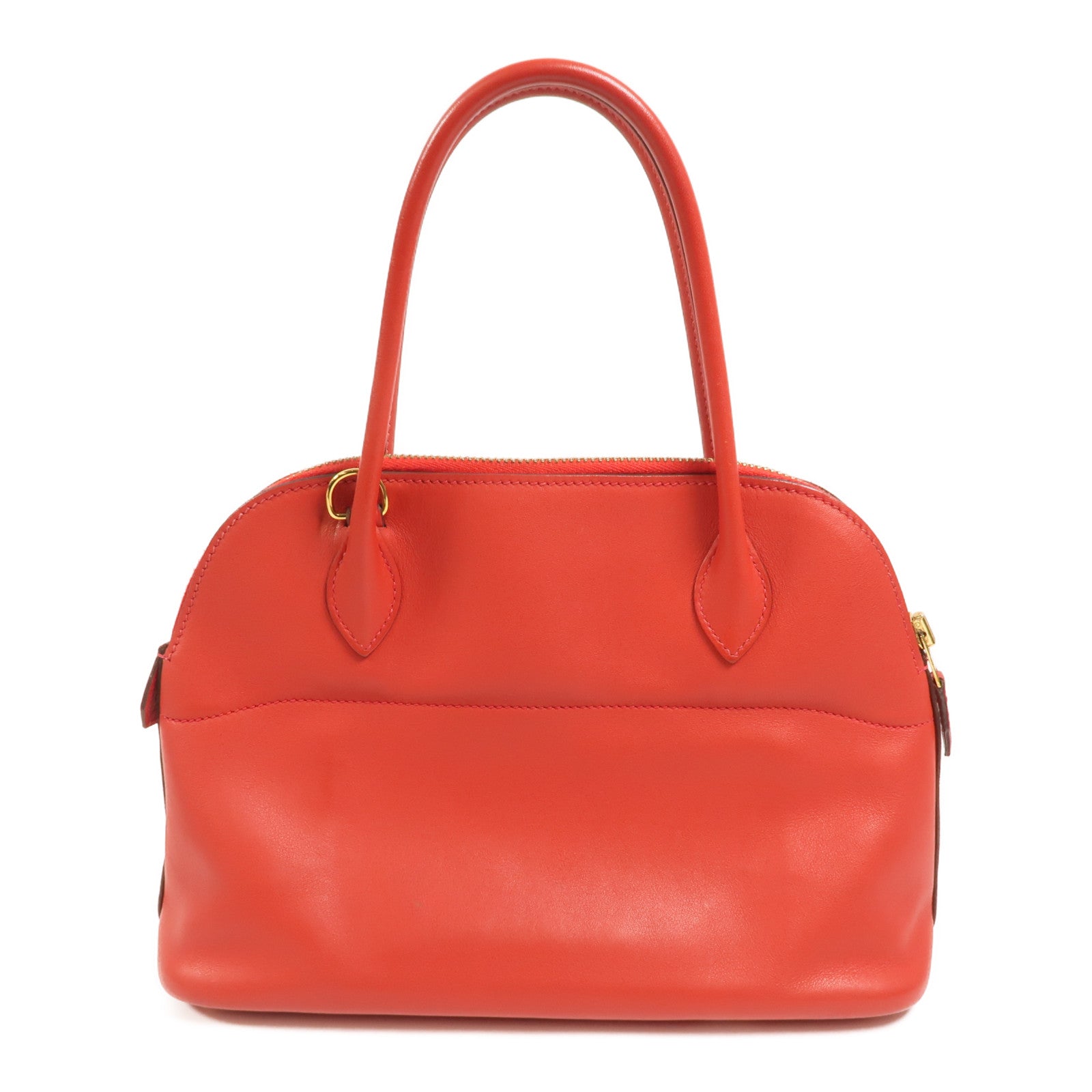 HERMES Swift皮革Bolide 27金扣手挽肩背兩用袋Rouge de Coeur