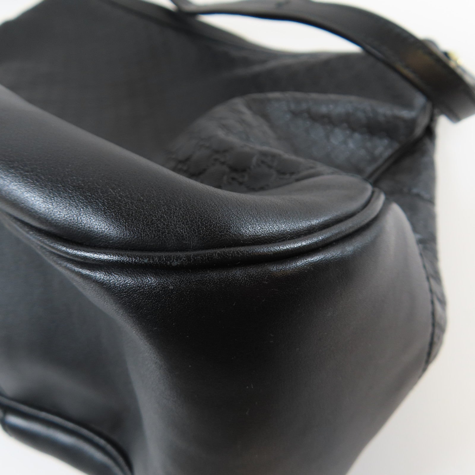 GUCCI 【激減優惠】牛皮皮革Large Bree Hobo金扣肩背袋黑色