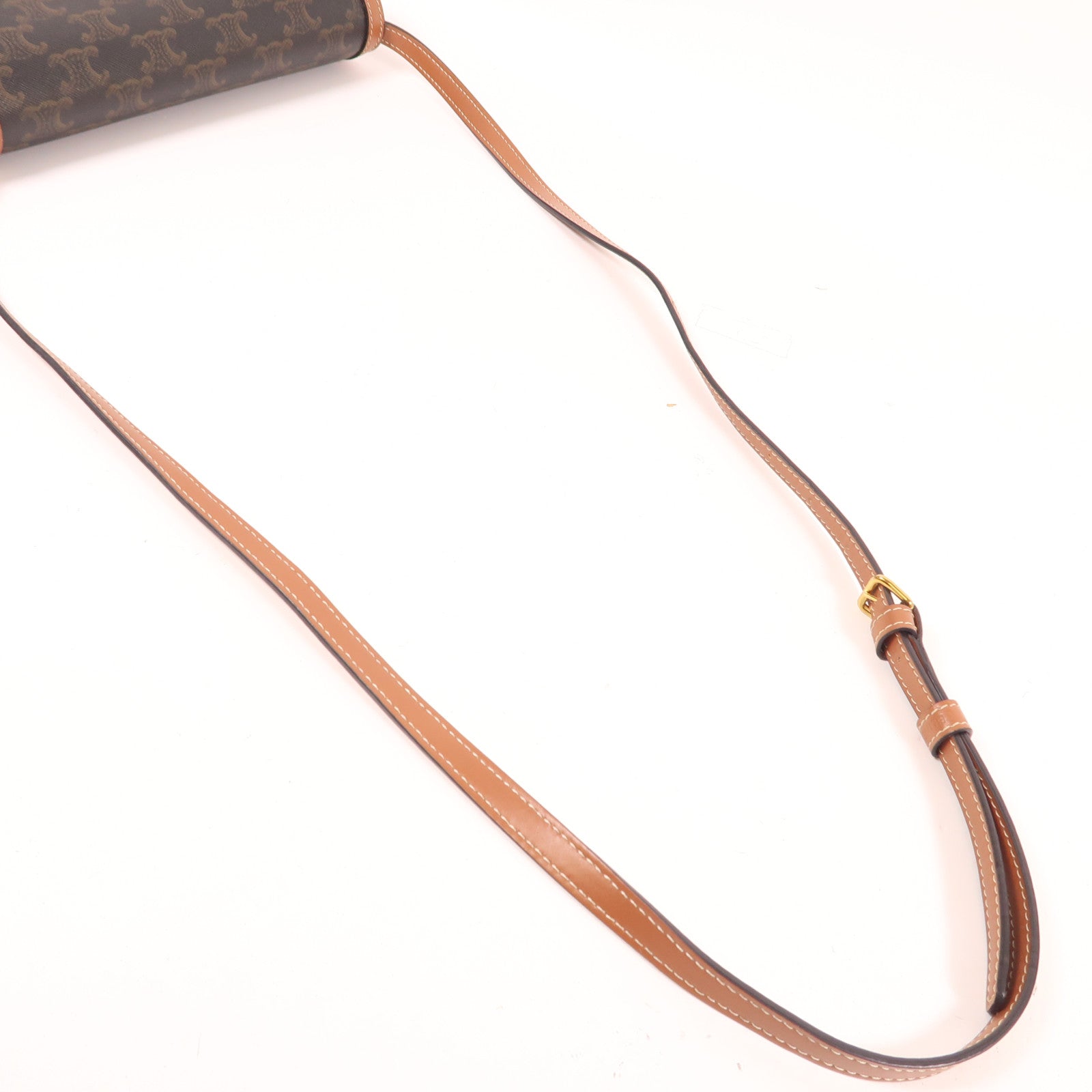 CELINE 塗層帆布/皮革Shoulder Bag金扣肩背袋