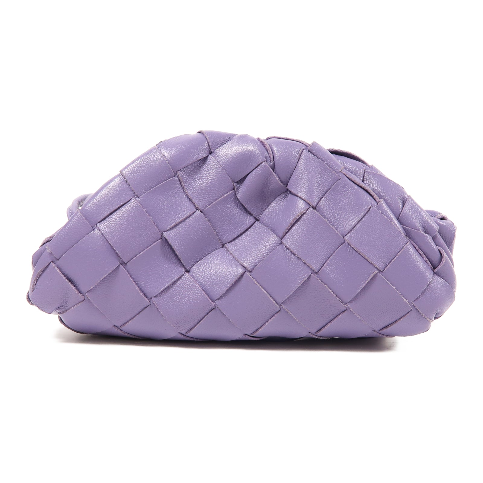 BOTTEGA VENETA 【激減優惠】織紋皮革Pouch Shoulder銀扣肩背袋紫色