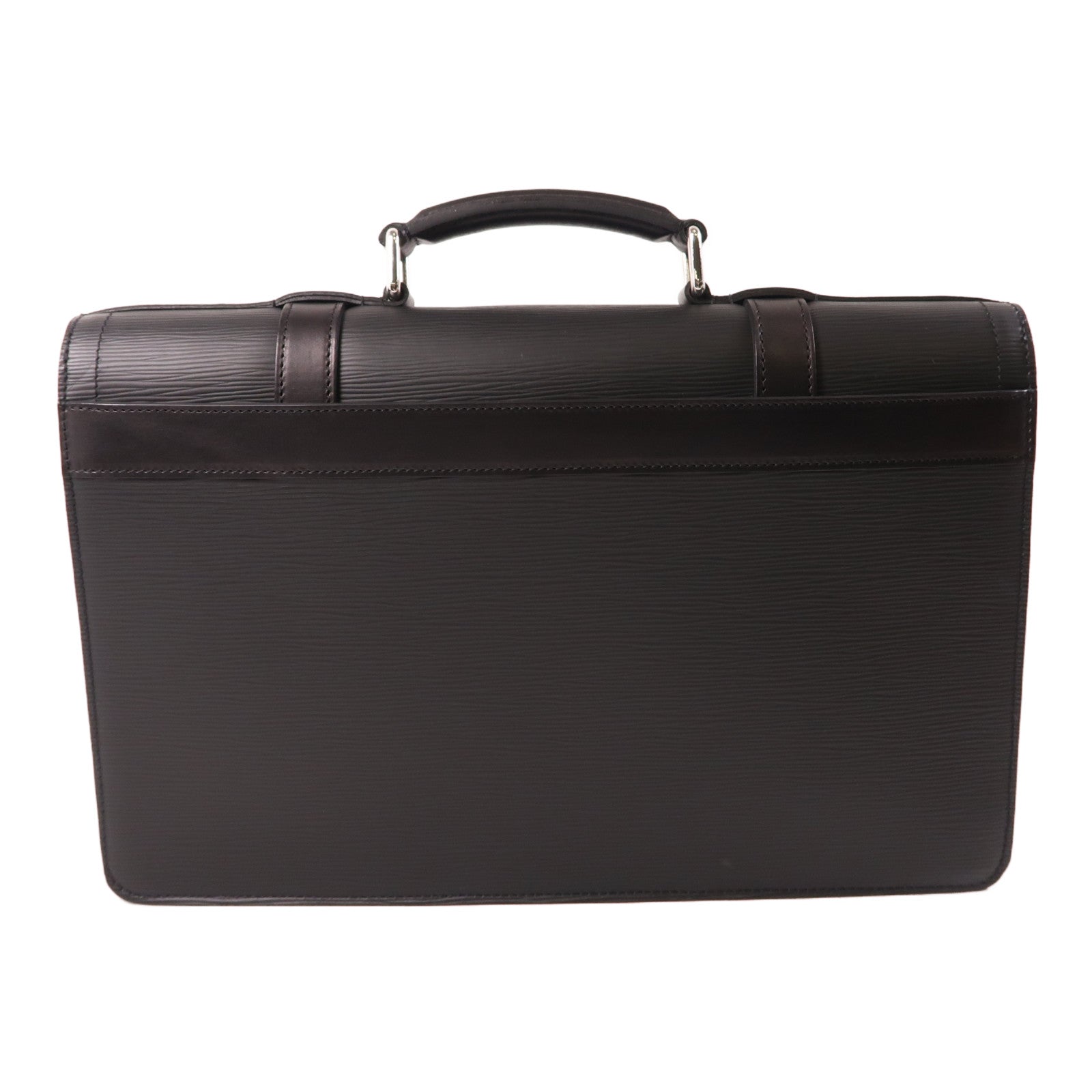 LOUIS VUITTON Epi Larry Business Bag銀扣公事包黑色