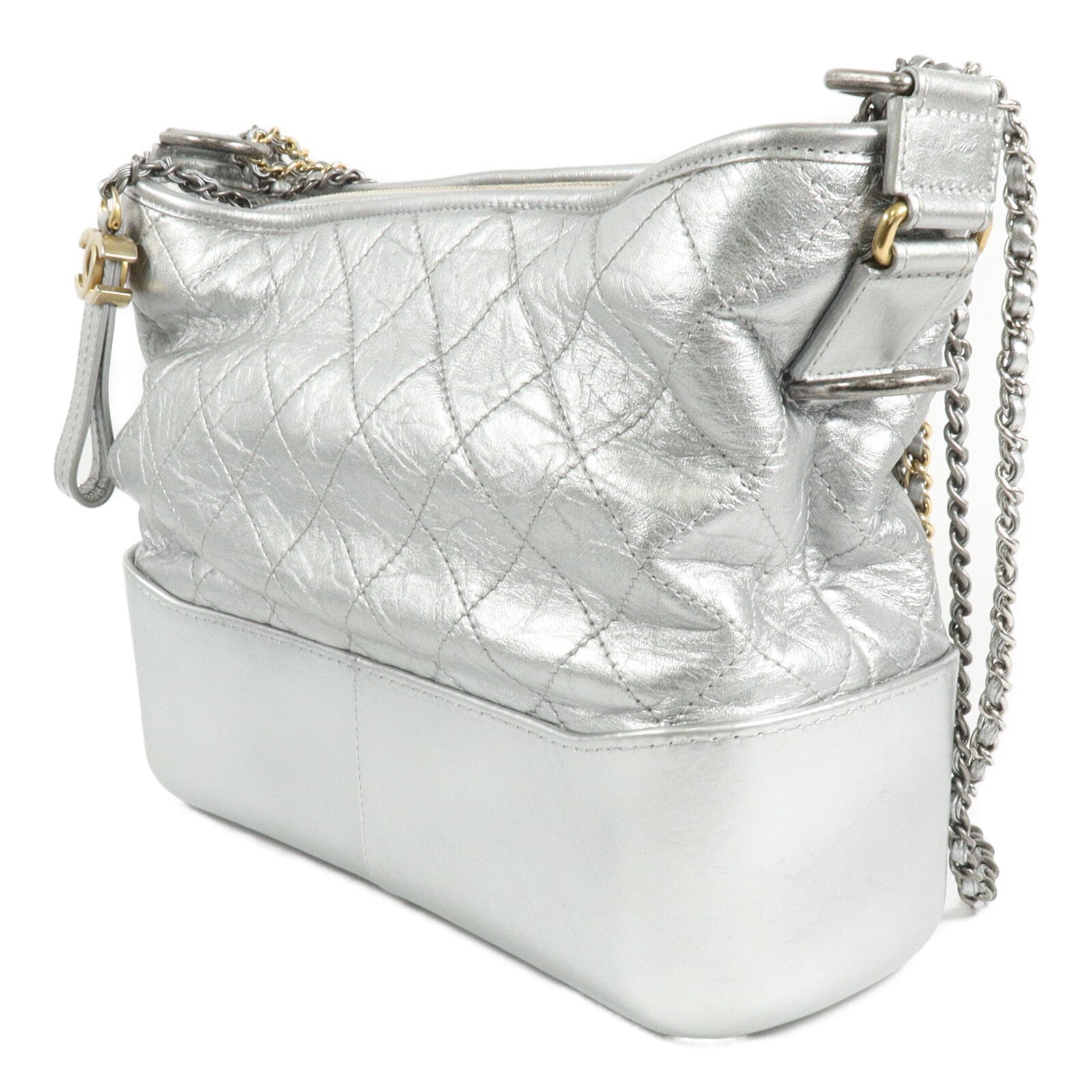 CHANEL 牛皮皮革Gabrielle Hobo Medium鏈帶肩背袋