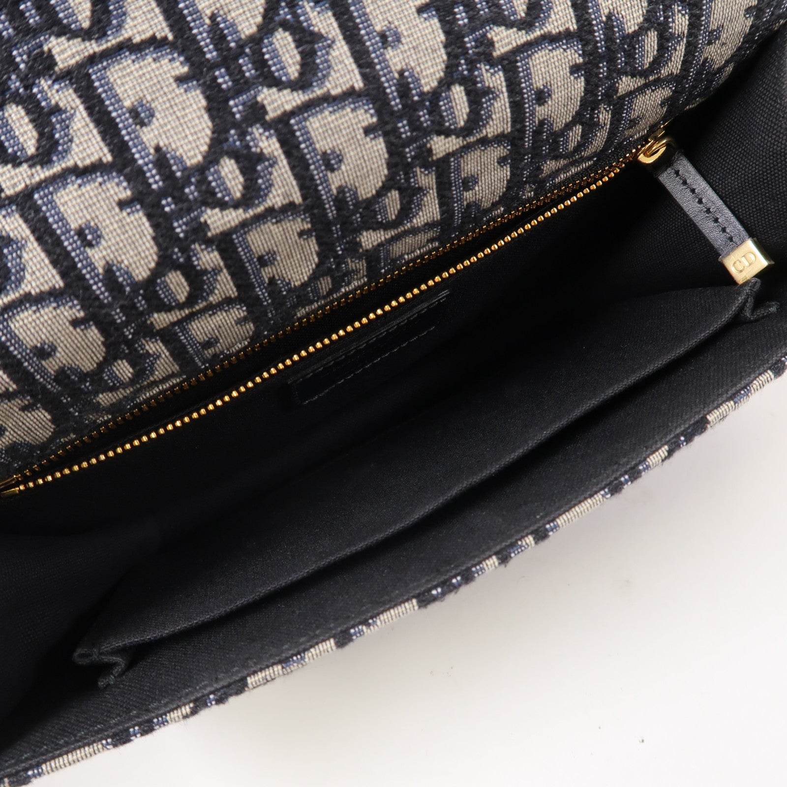 Dior 帆布/牛皮皮革30 Montaigne金扣肩背袋藍色