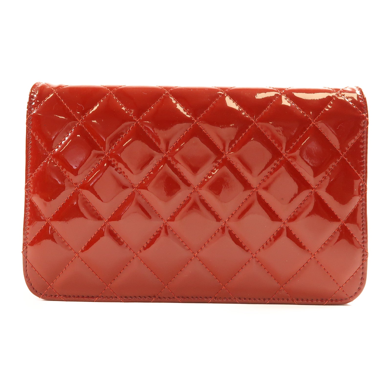 CHANEL 漆皮皮革Chain Shoulder銀扣鏈帶肩背袋