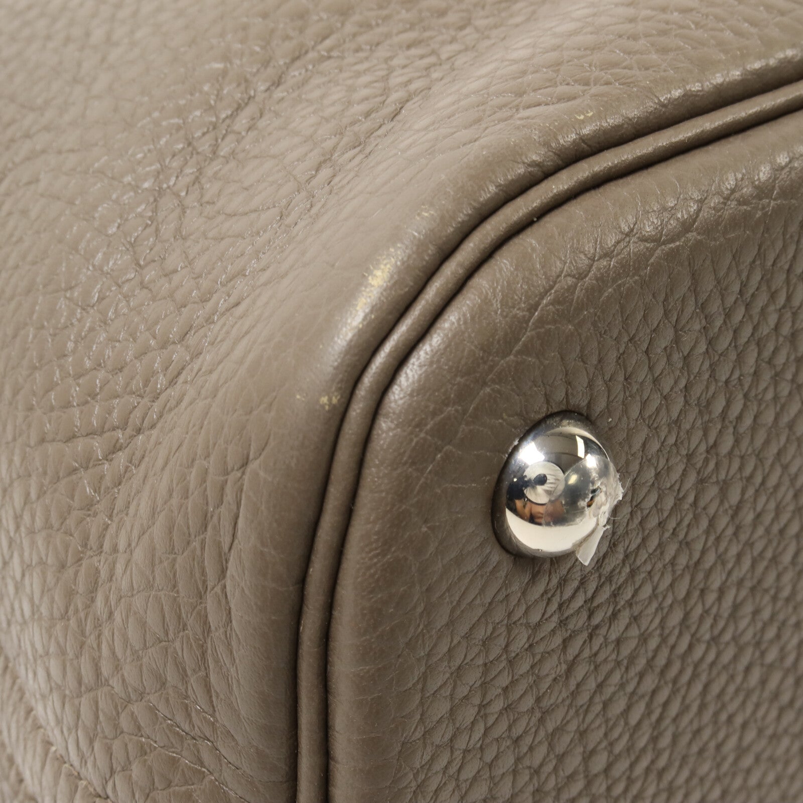 HERMES Clemence皮革Bolide 31手挽袋Etain