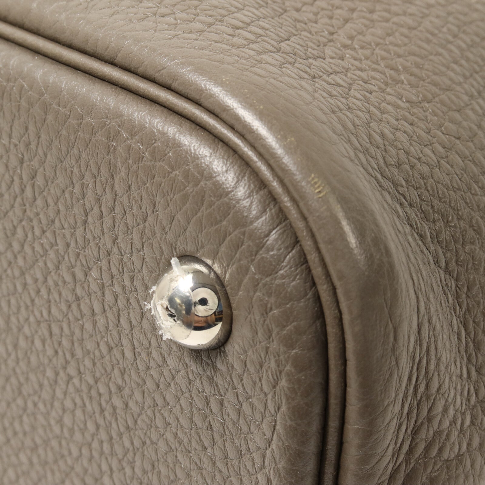 HERMES Clemence皮革Bolide 31手挽袋Etain