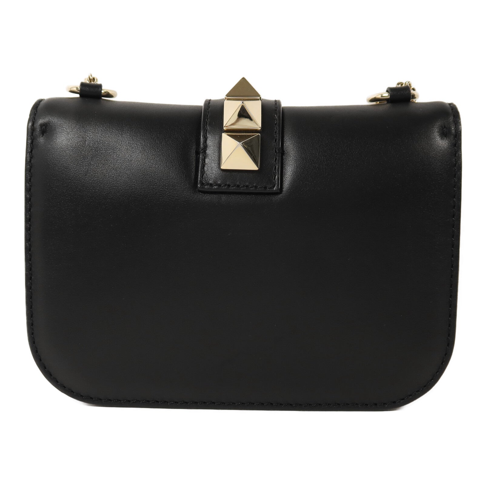 Valentino 牛皮皮革Rockstud Shoulder Bag金扣鏈帶肩背袋