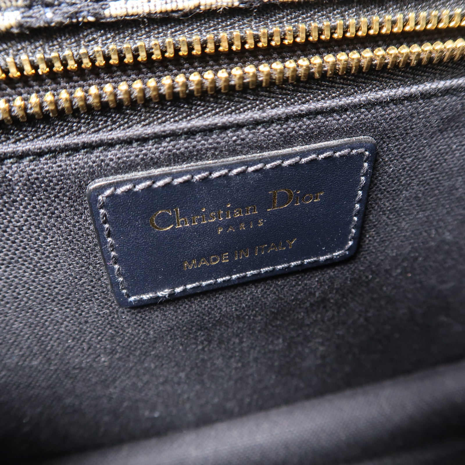 Dior 帆布/牛皮皮革30 Montaigne金扣肩背袋藍色