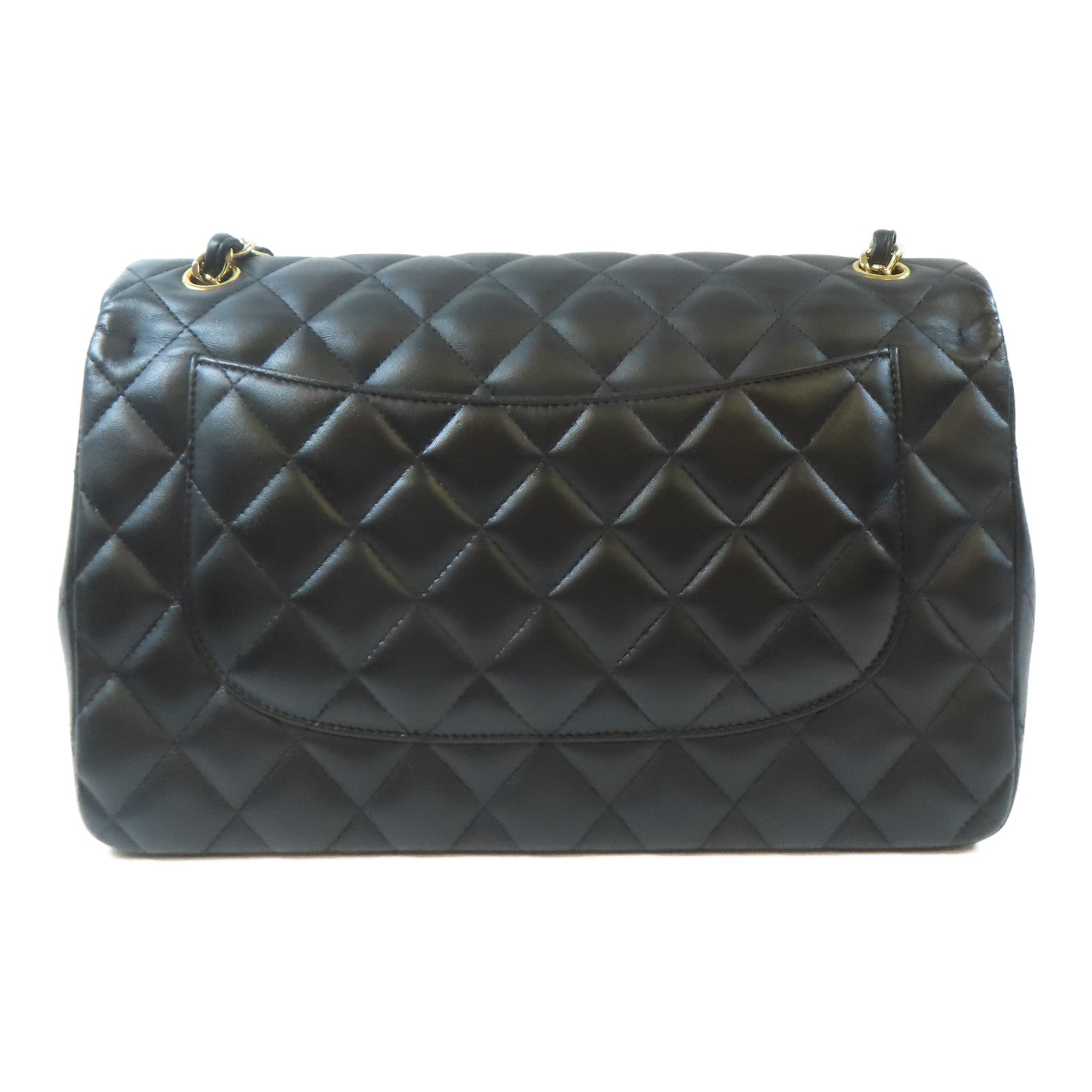 CHANEL 【激減優惠】菱格羊皮皮革Classic Jumbo金扣鏈帶肩背袋黑色