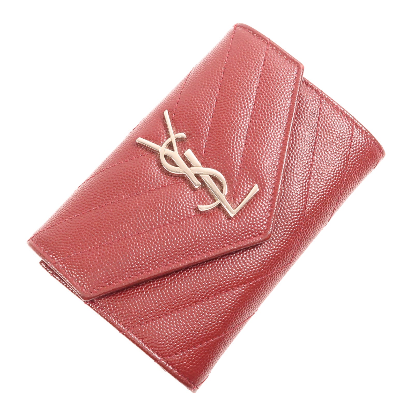 SAINT LAURENT 牛皮皮革Card Case銀扣卡片套