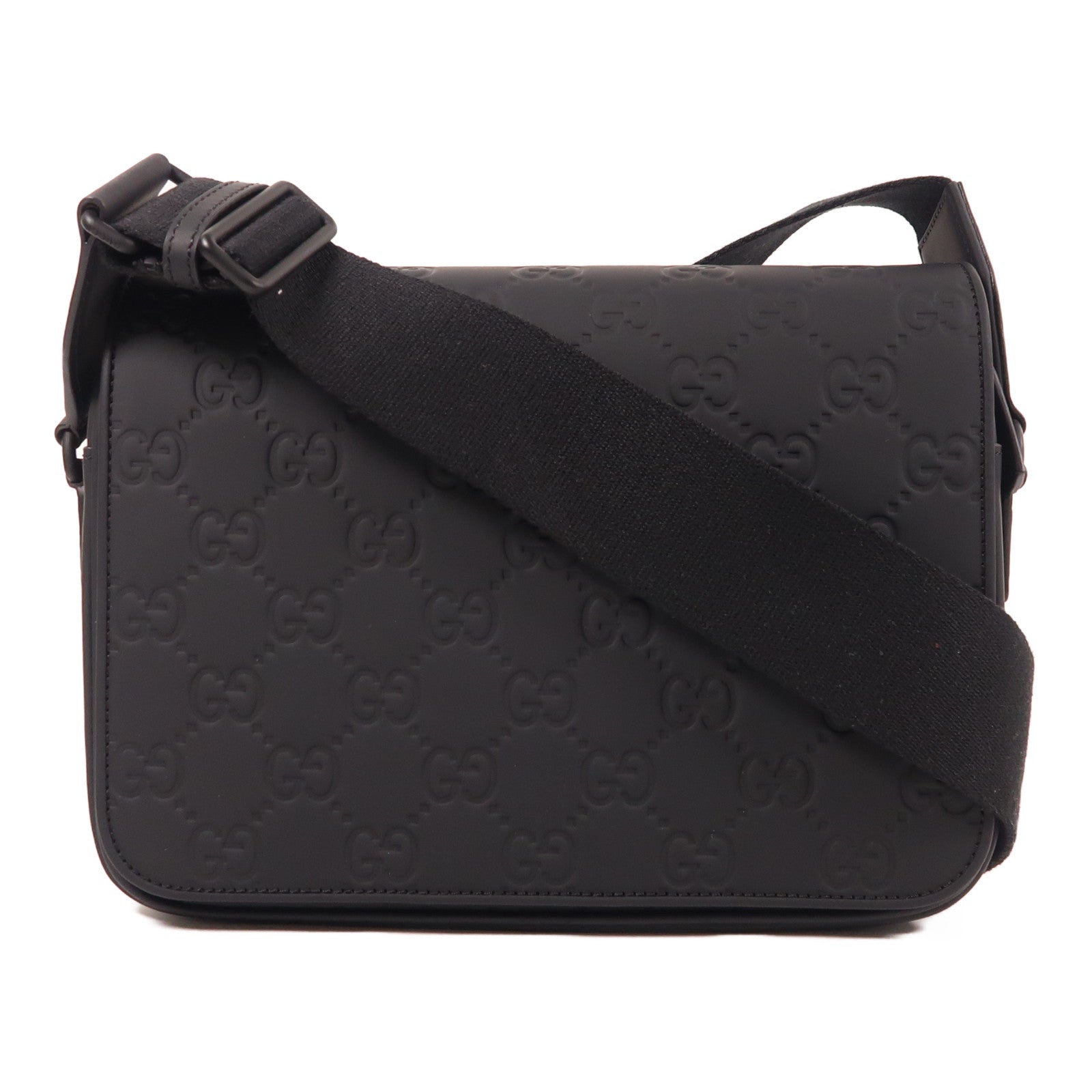 GUCCI【激減優惠】 橡膠效果皮革Small Crossbody Bag肩背袋黑色