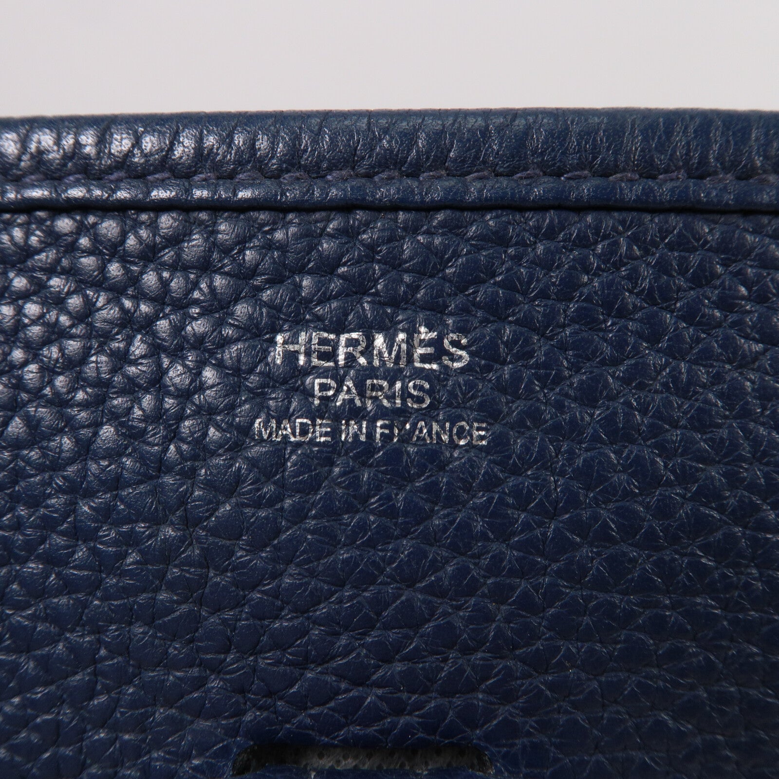 HERMES Clemence皮革Evelyne PM肩背袋Blue Indigo