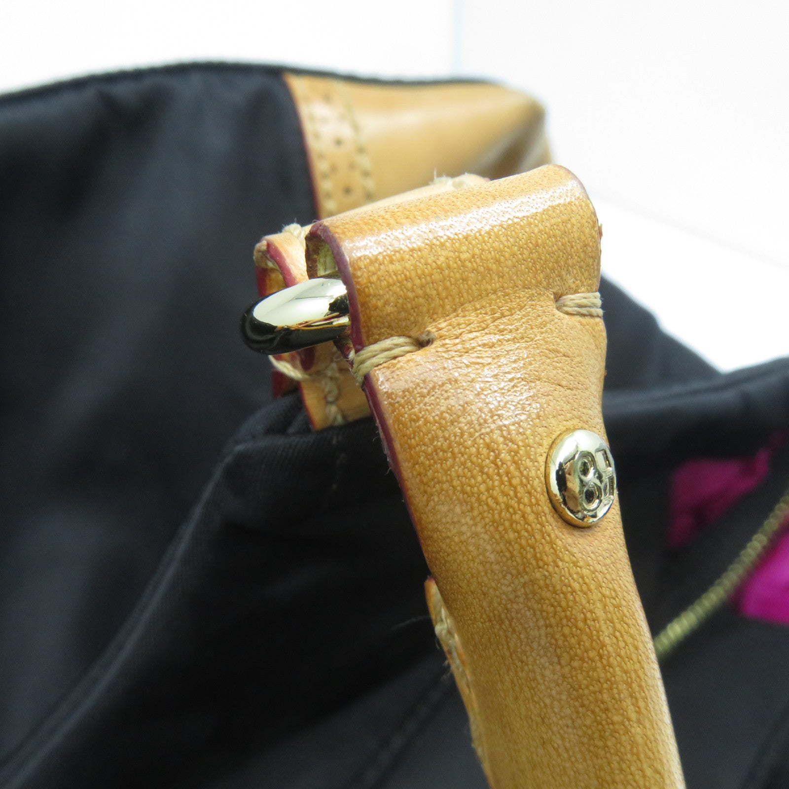 Kate Spade 【清倉大減價】尼龍/皮革Shoulder Bag金扣肩背袋黑色