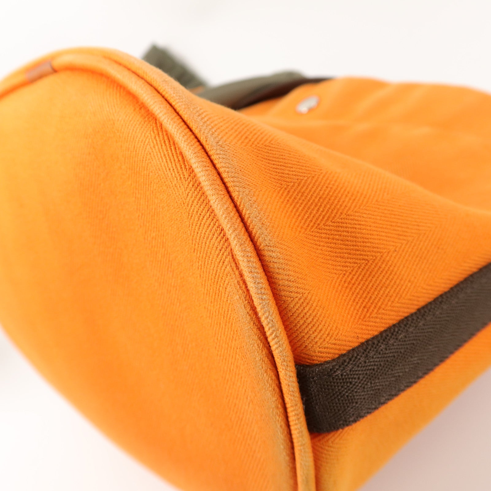 HERMES Toile Sac De Pansage Grooming Bucket Bag肩背袋Orange