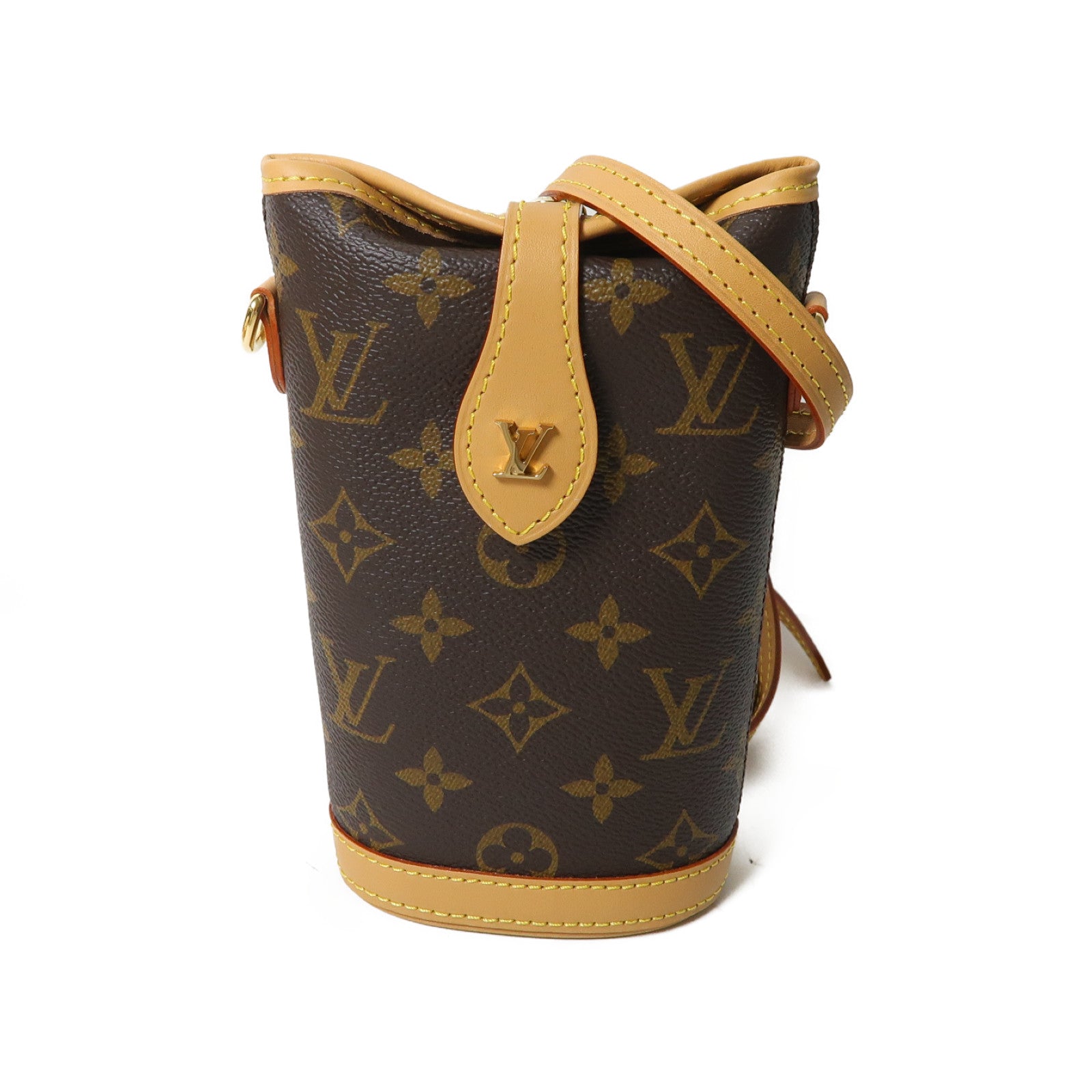 LOUIS VUITTON Monogram Fold Me Pouch金扣肩背袋啡色