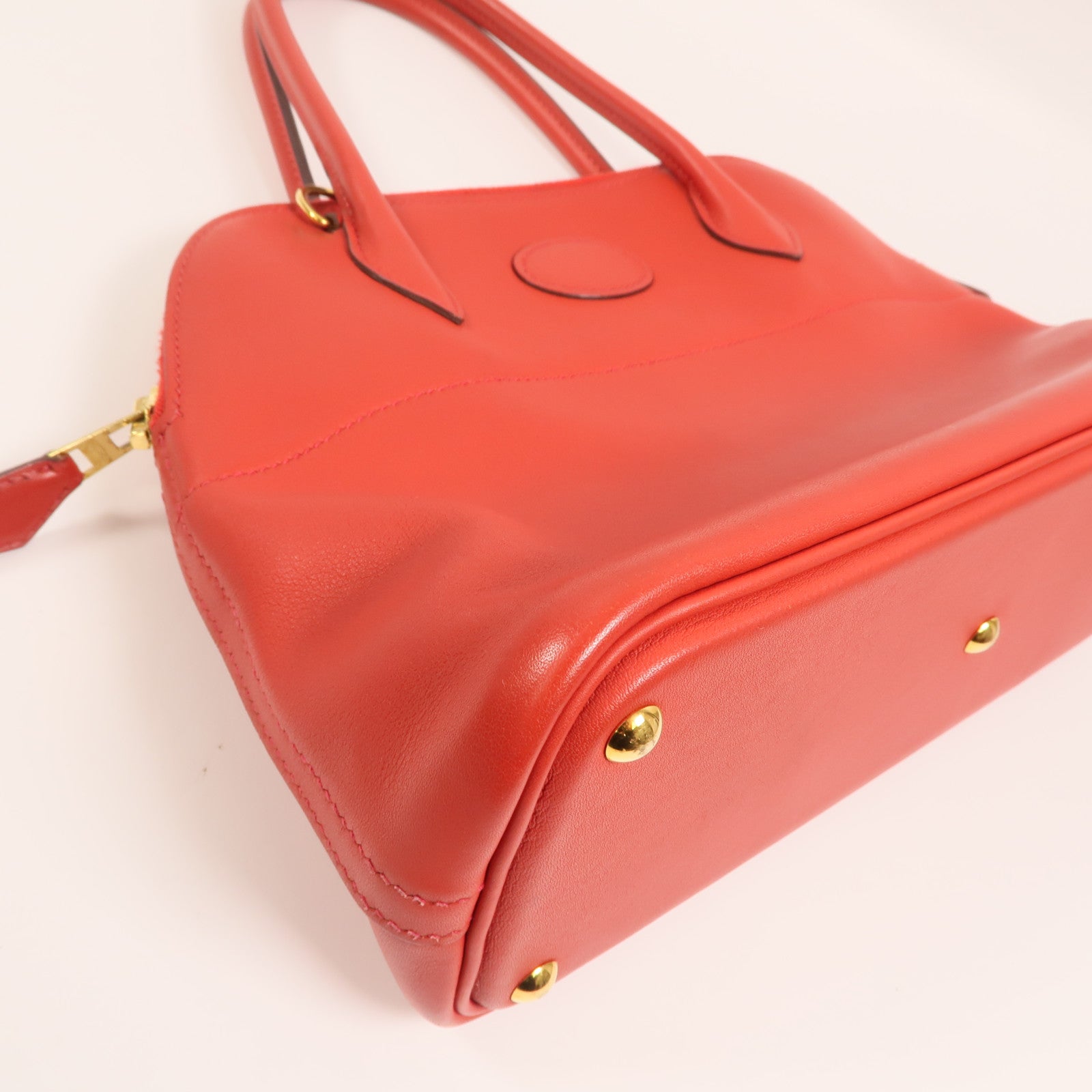 HERMES Swift皮革Bolide 27金扣手挽肩背兩用袋Rouge de Coeur