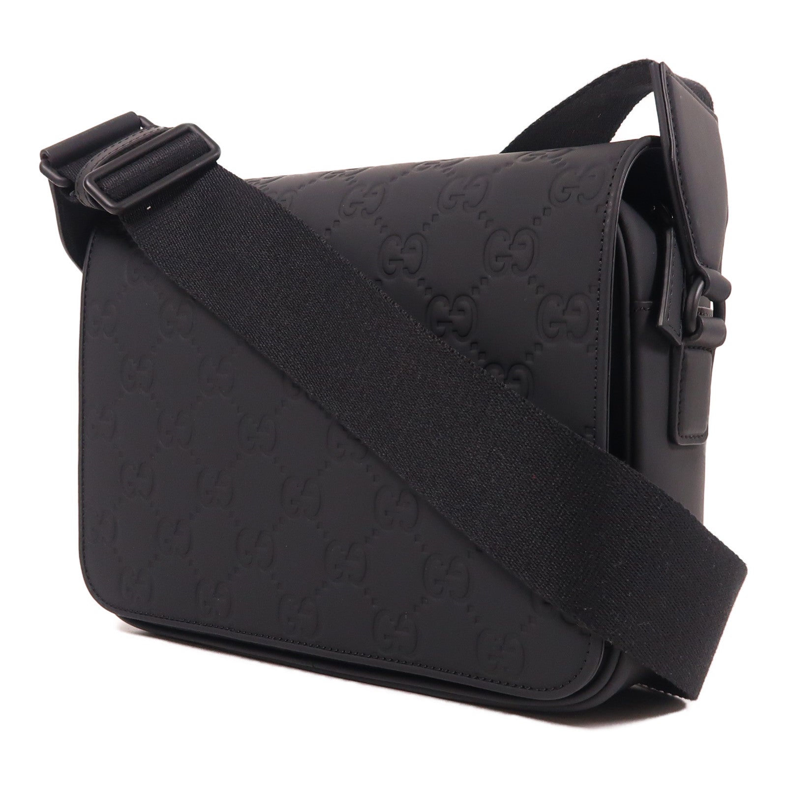 GUCCI【激減優惠】 橡膠效果皮革Small Crossbody Bag肩背袋黑色
