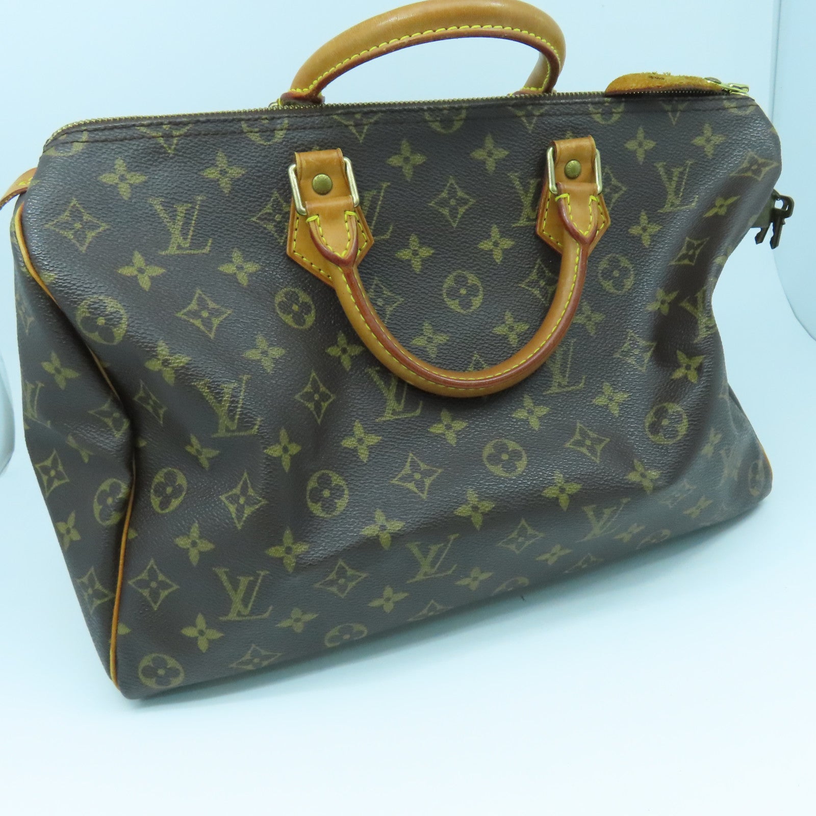 LOUIS VUITTON Monogram Speedy 35金扣手挽袋啡色