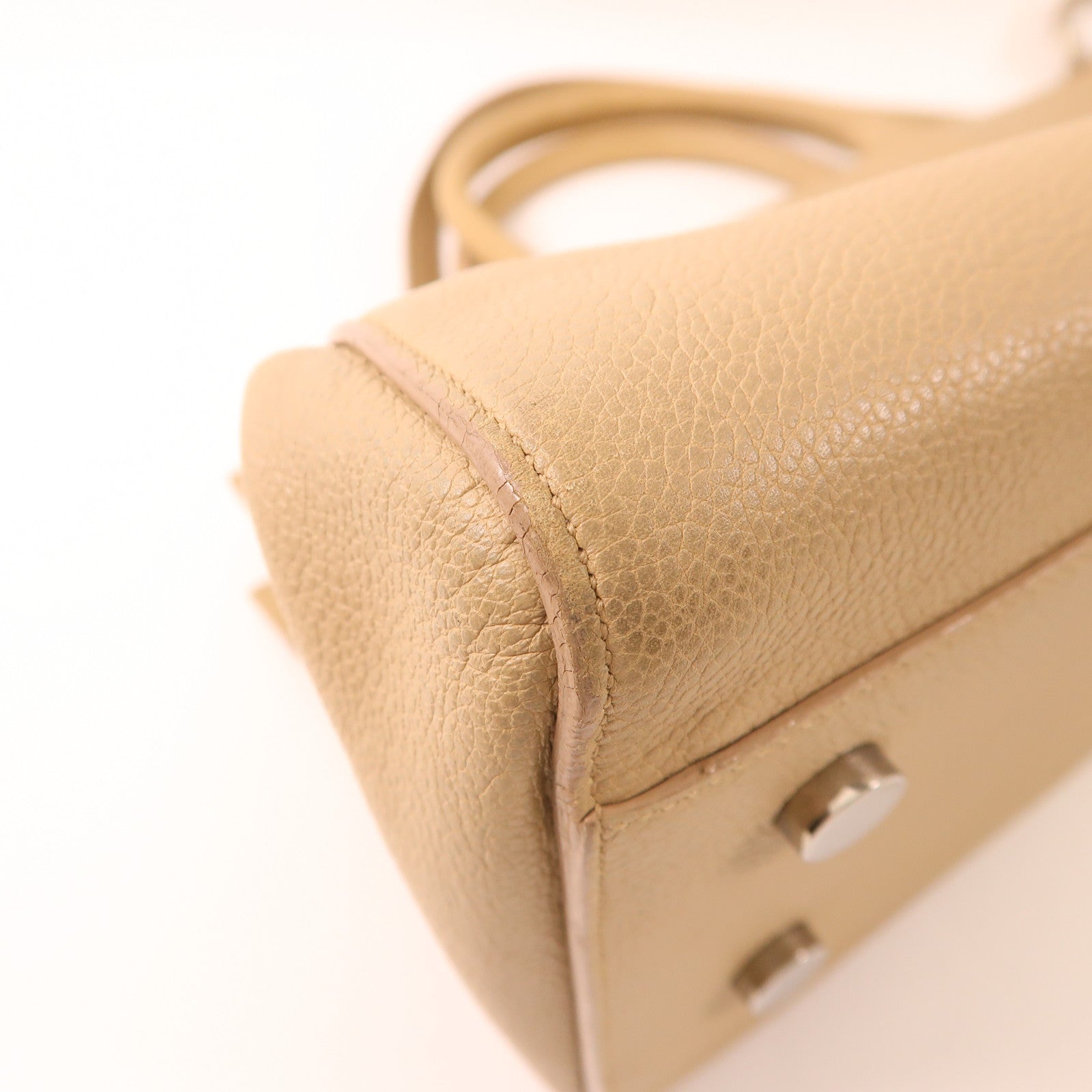 SAINT LAURENT 【激減優惠】牛皮皮革2 Way Bag銀扣手挽肩背兩用袋