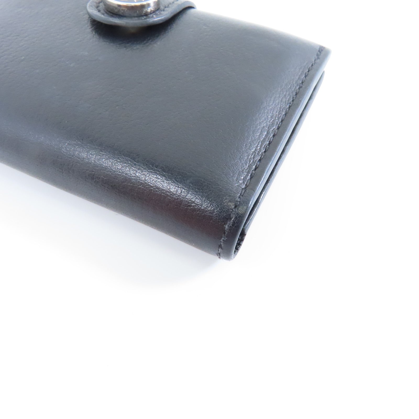 HERMES 牛皮皮革R.M.S Card Holder銀扣卡片套Noir/黑色