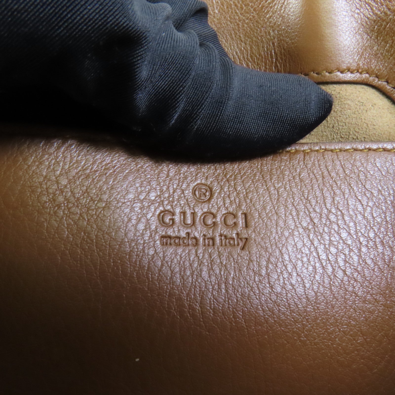 GUCCI 塗層帆布Padlock GG Small金扣鏈帶肩背袋