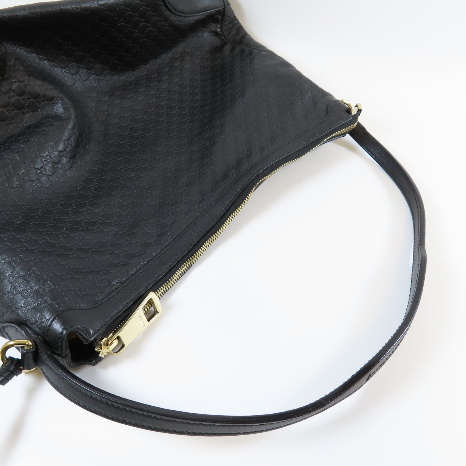 GUCCI 【激減優惠】牛皮皮革Large Bree Hobo金扣肩背袋黑色