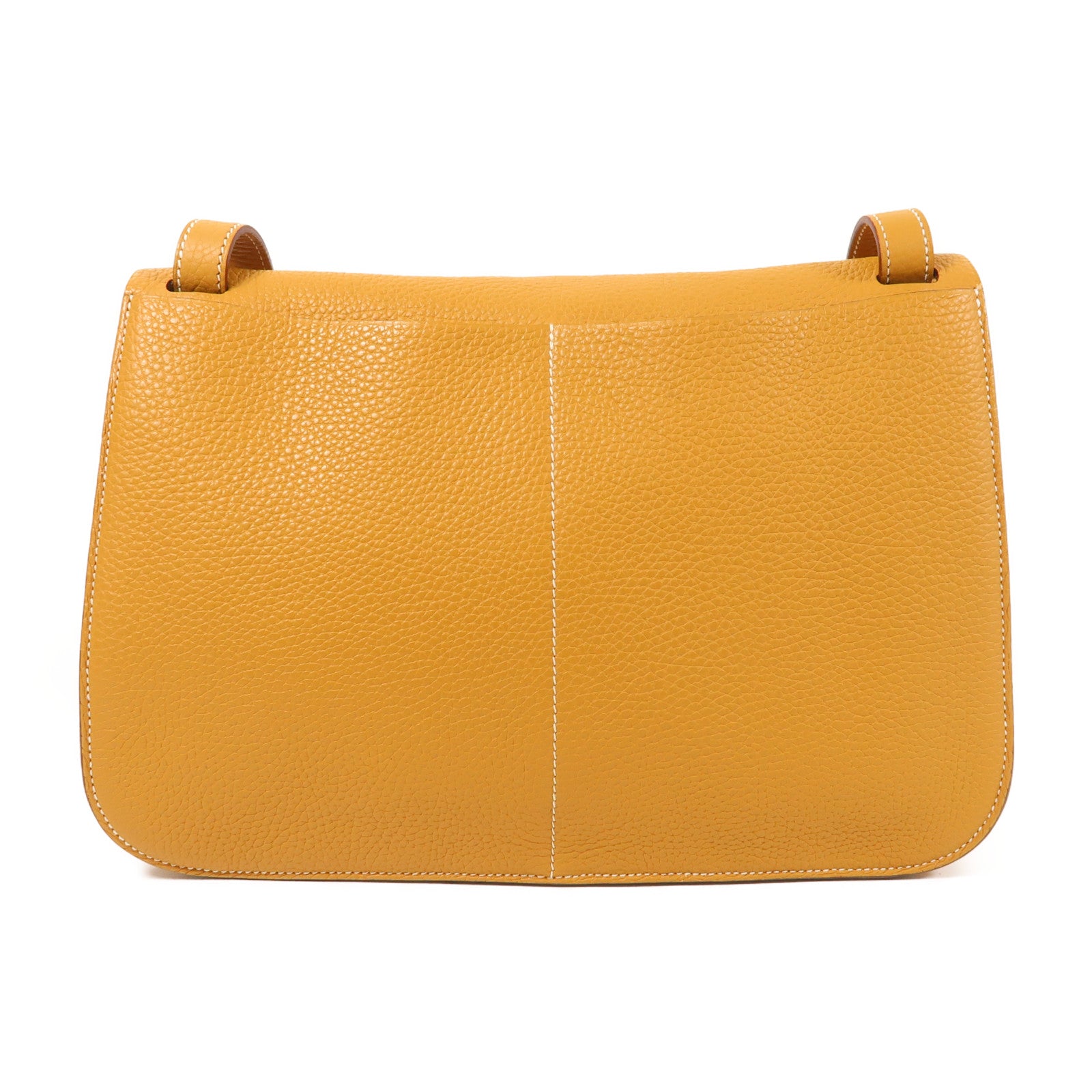 HERMES Clemence皮革Halzan 31銀扣手挽肩背兩用袋Natural Sable