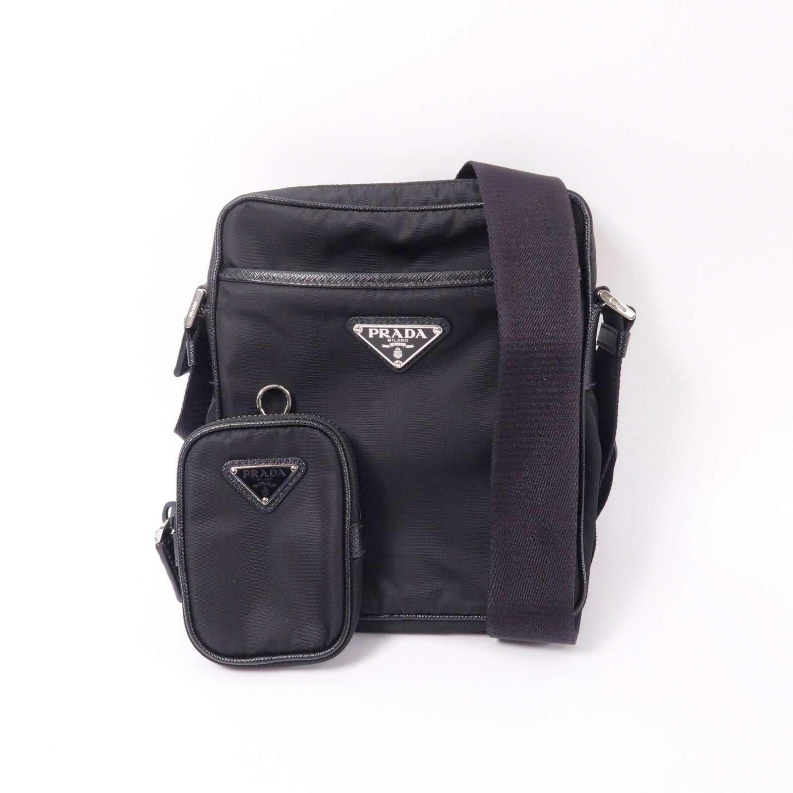 PRADA 尼龍Re-Nylon and Saffiano Shoulder Bag肩背袋