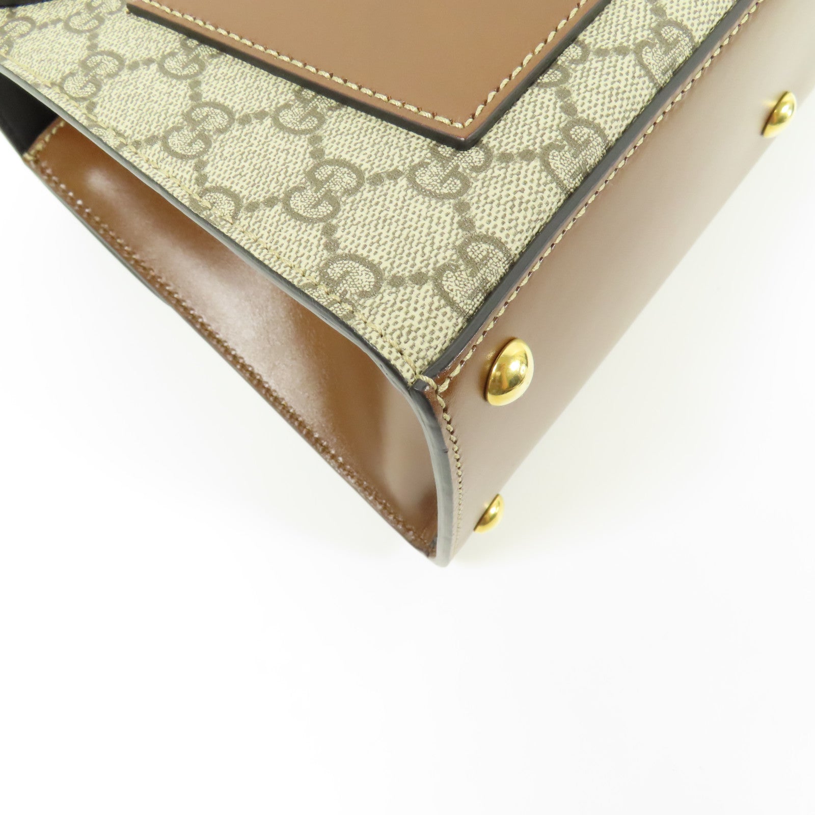 GUCCI GG GHW Padlock GG 2way Shoulder Bag Handbag Coated Canvas Brown