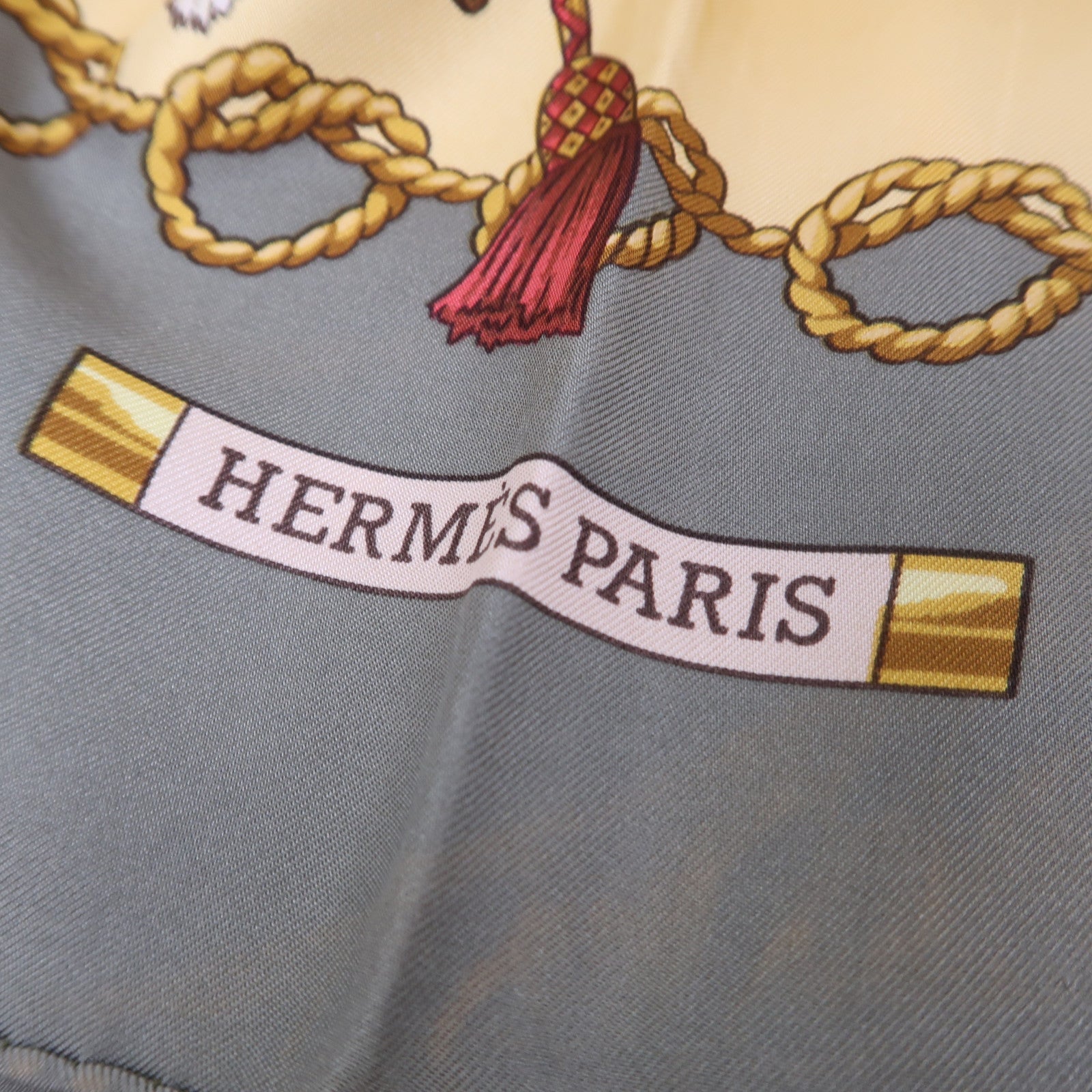 HERMES 絲質Scarf 90x90絲巾綠色/黃色