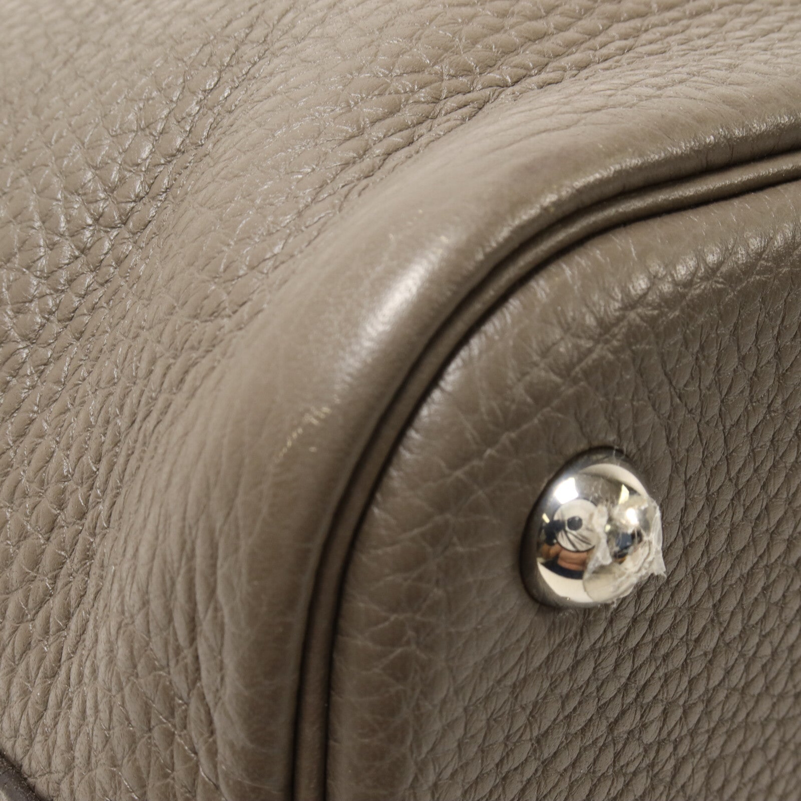 HERMES Clemence皮革Bolide 31手挽袋Etain