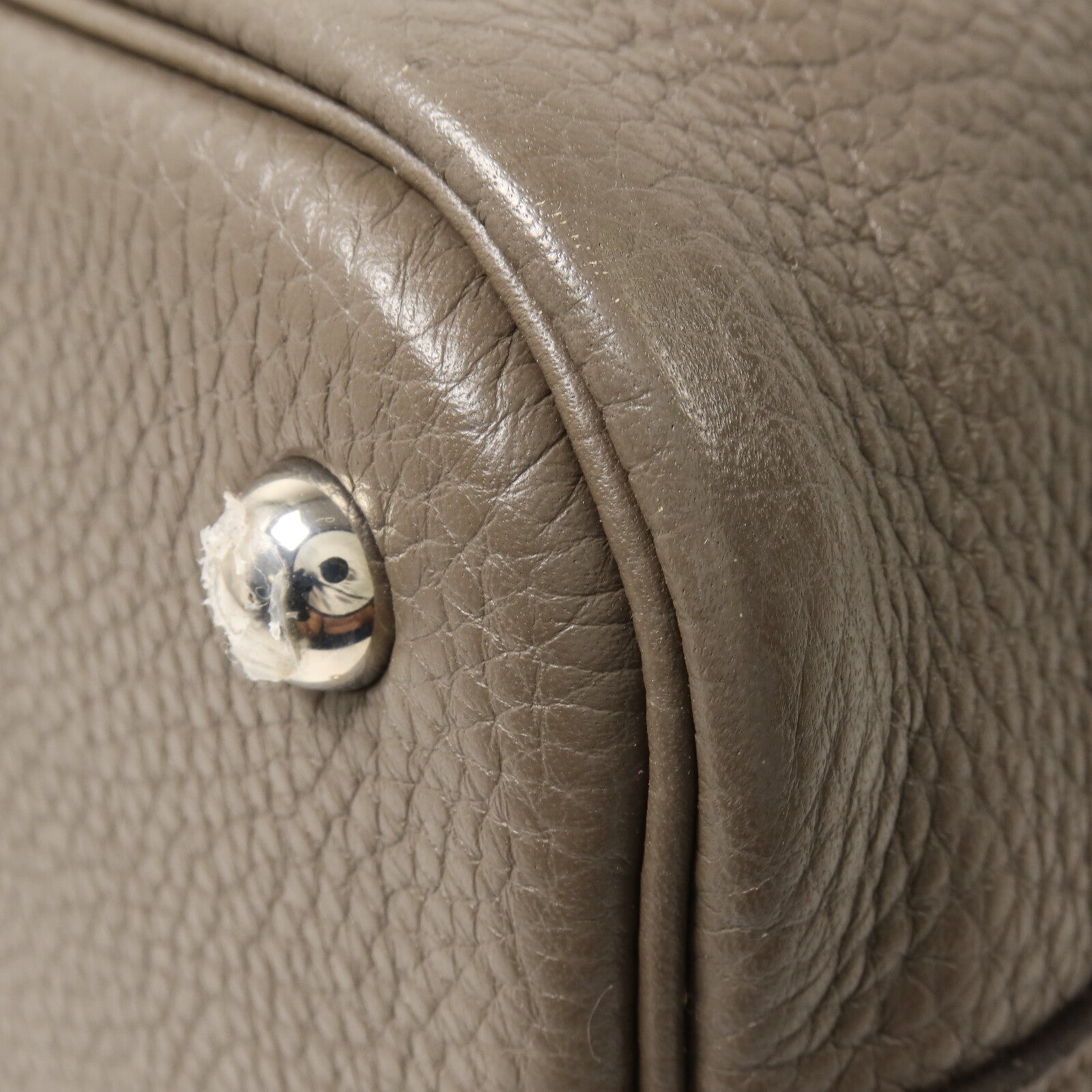 HERMES Clemence皮革Bolide 31手挽袋Etain