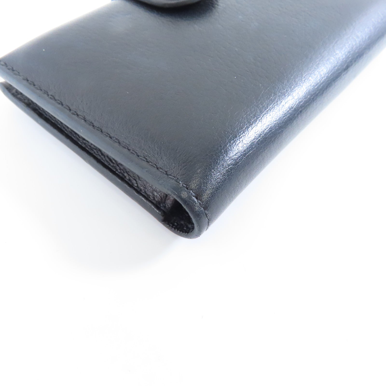 HERMES 牛皮皮革R.M.S Card Holder銀扣卡片套Noir/黑色