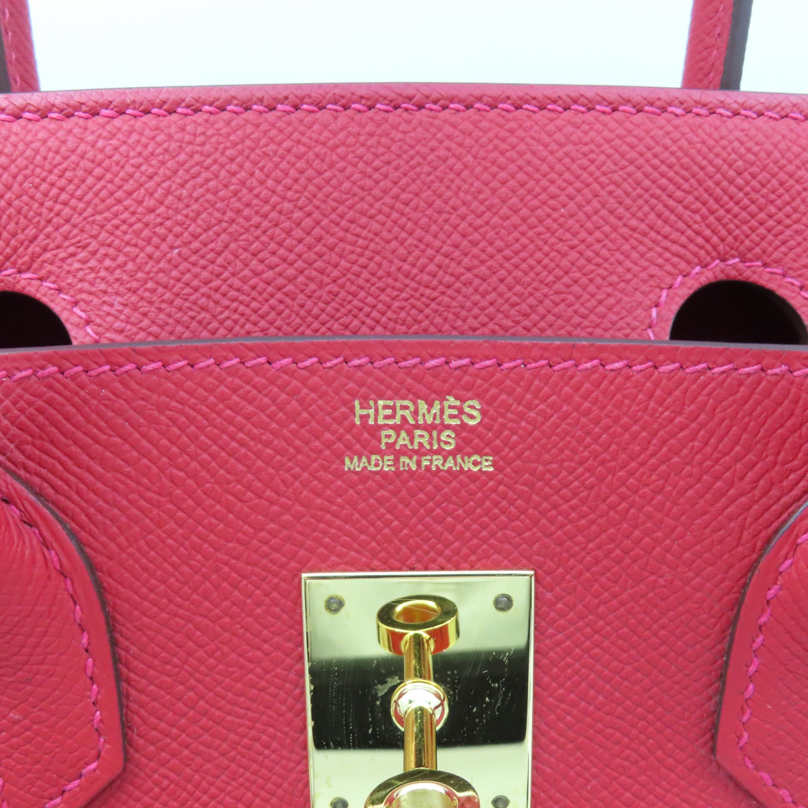 HERMES 【激減優惠】Epsom皮革Birkin 30 Hand Bag金扣手挽袋Rouge Casaque法拉利紅
