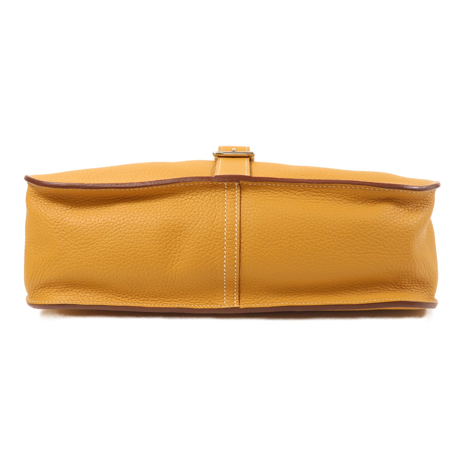 HERMES Clemence皮革Halzan 31銀扣手挽肩背兩用袋Natural Sable