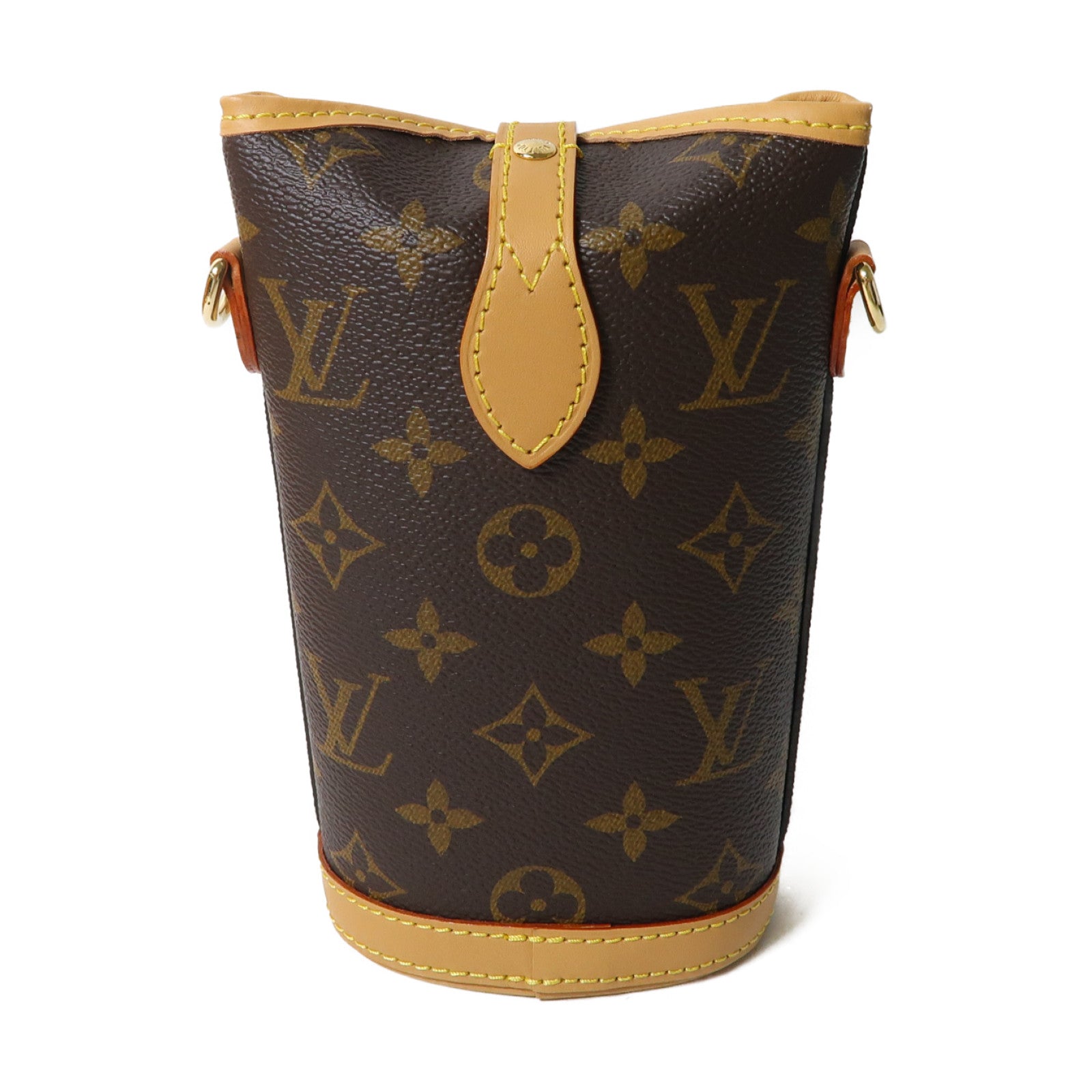 LOUIS VUITTON Monogram Fold Me Pouch金扣肩背袋啡色