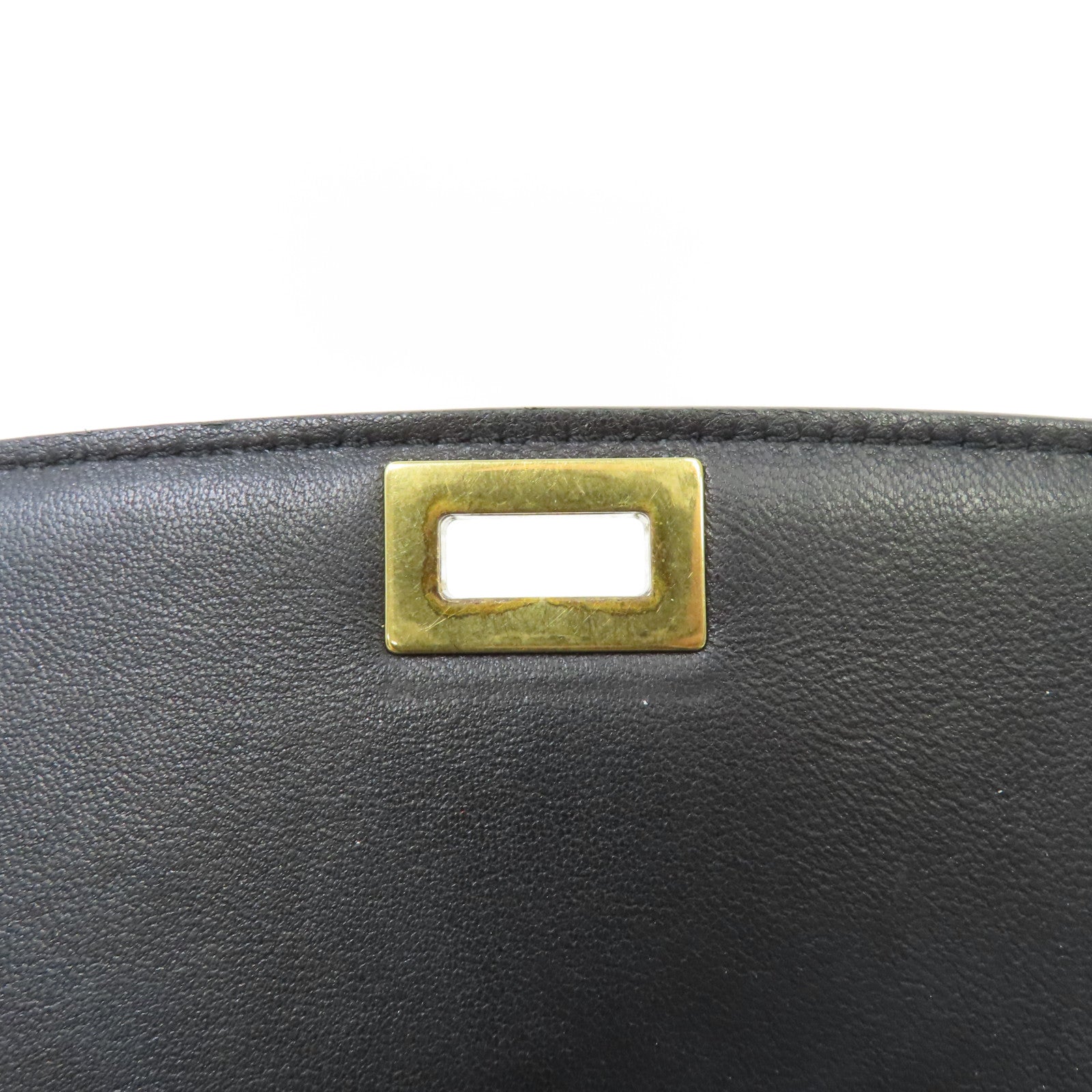CELINE 牛皮皮革Shoulder Bag金扣肩背袋黑色