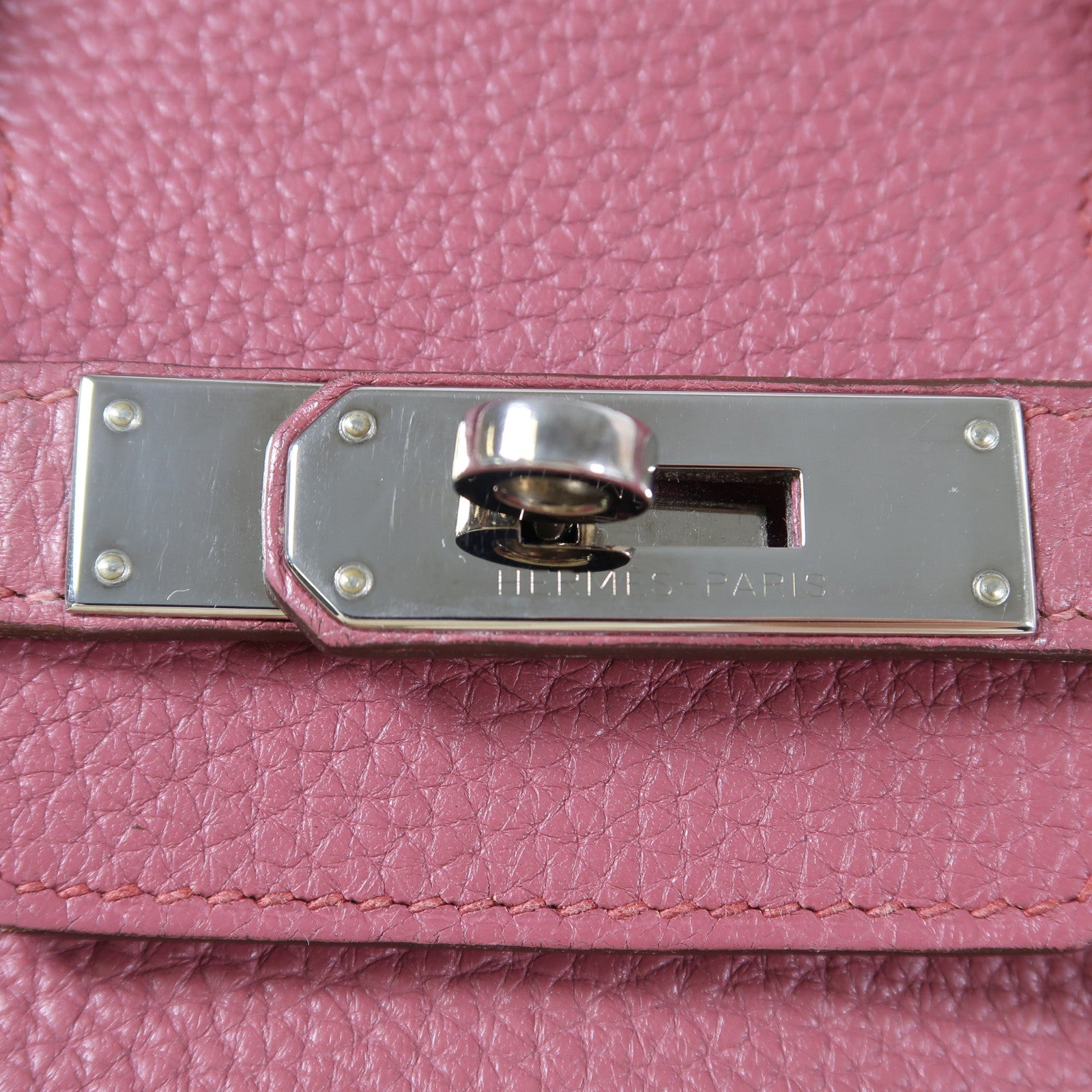 HERMES Togo皮革Birkin 35銀扣手挽袋Bois De Rose粉紅色