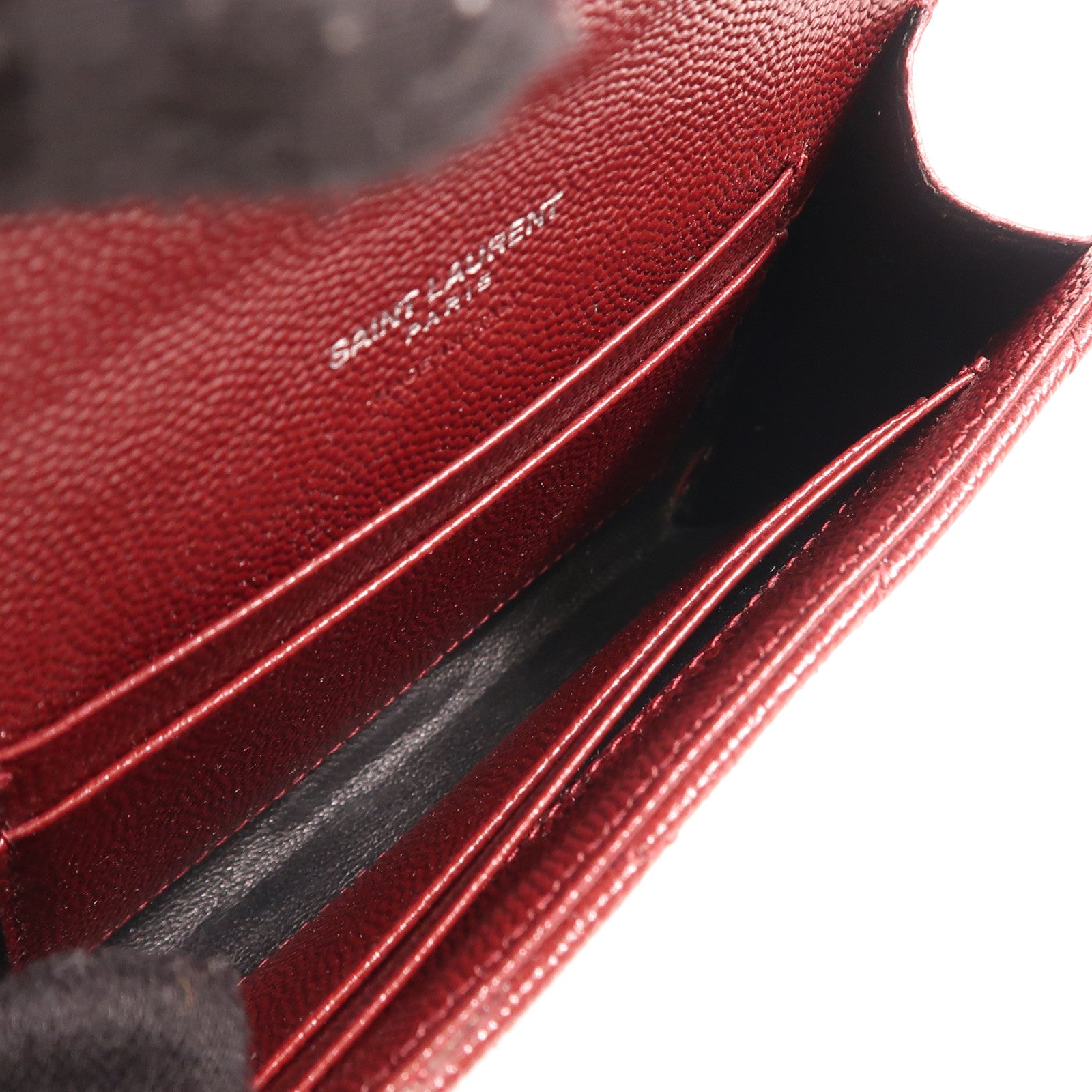 SAINT LAURENT 牛皮皮革Card Case銀扣卡片套