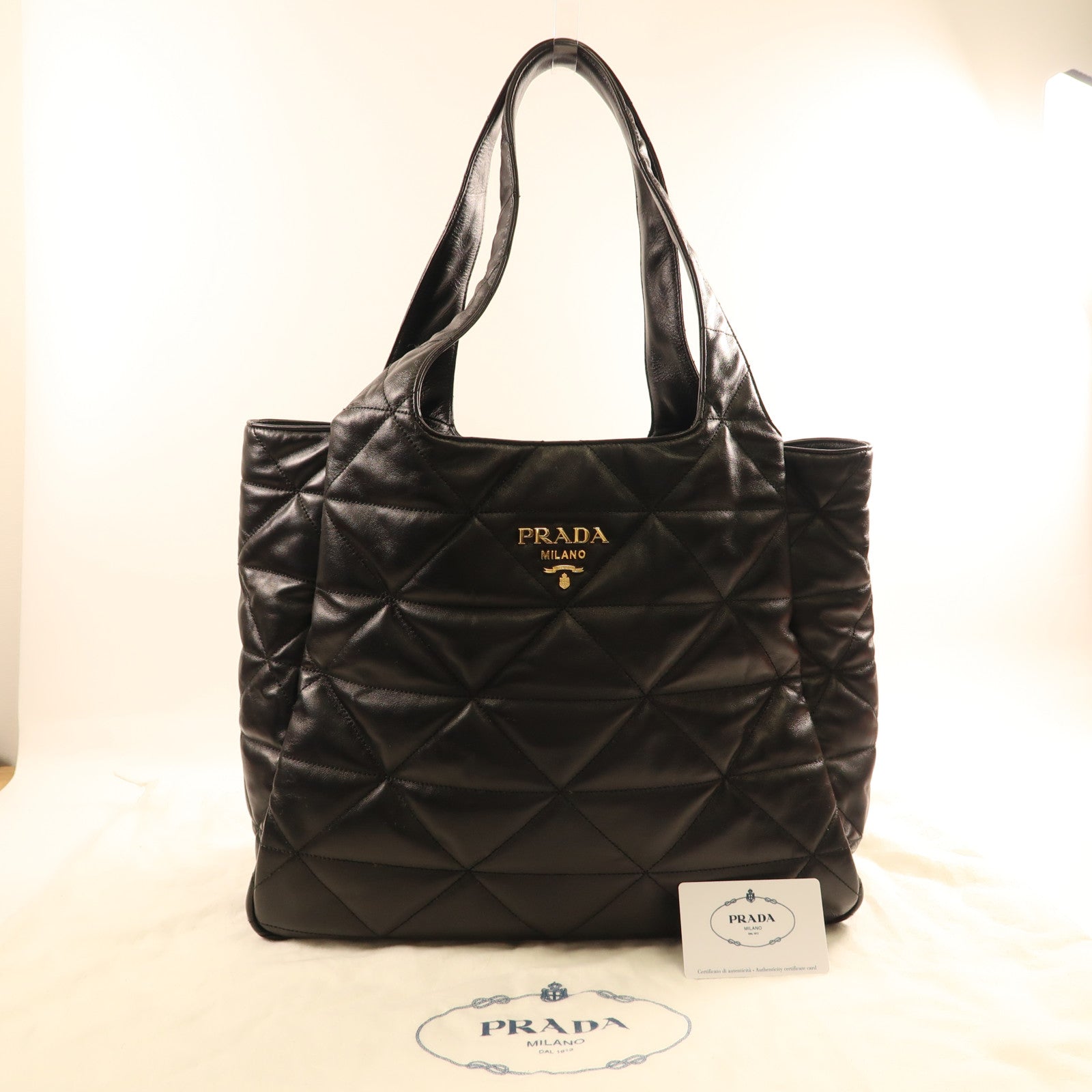 PRADA 皮革Tote Bag肩背袋
