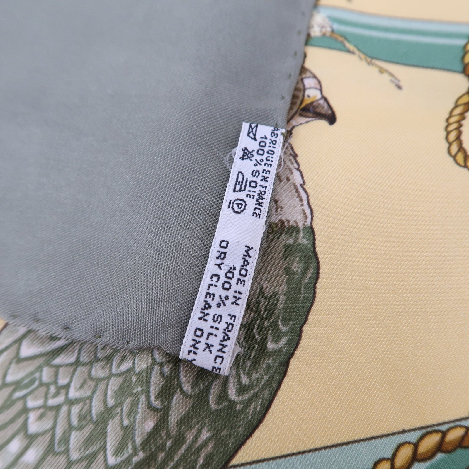 HERMES 絲質Scarf 90x90絲巾綠色/黃色