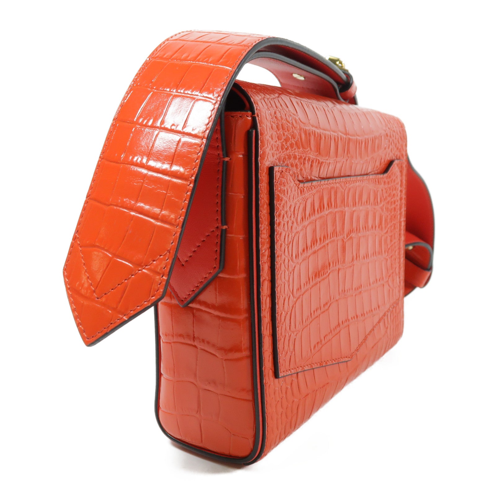 GIVENCHY GHW Shoulder Bag Calfskin Leather Red