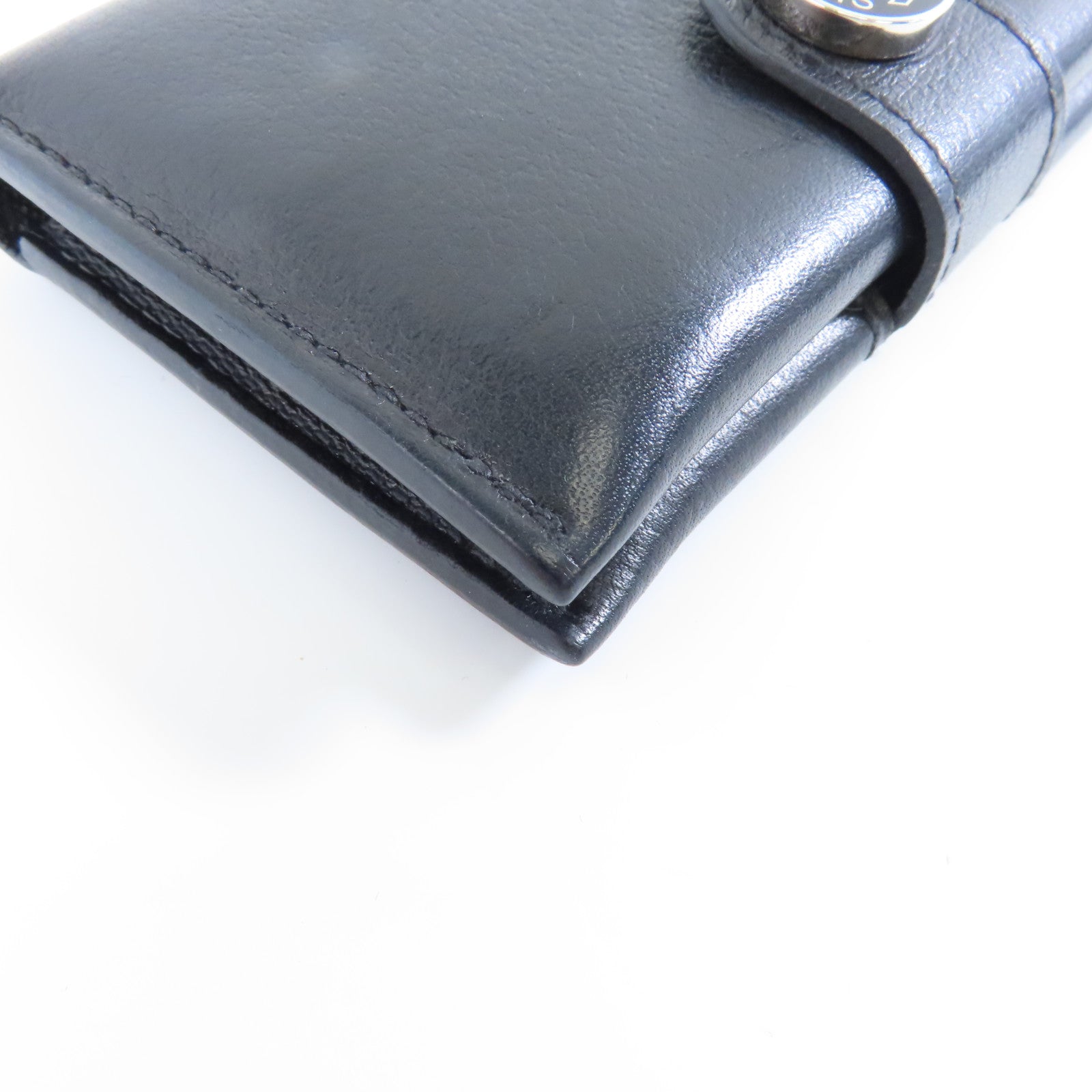 HERMES 牛皮皮革R.M.S Card Holder銀扣卡片套Noir/黑色