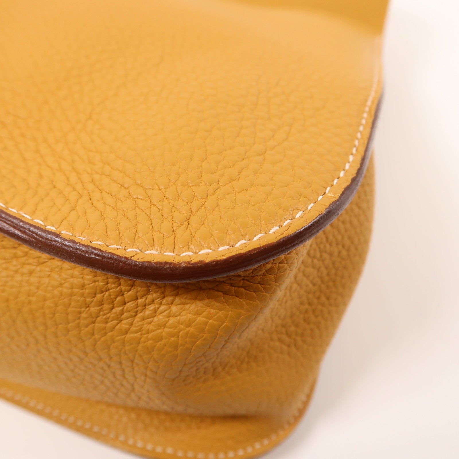 HERMES Clemence皮革Halzan 31銀扣手挽肩背兩用袋Natural Sable