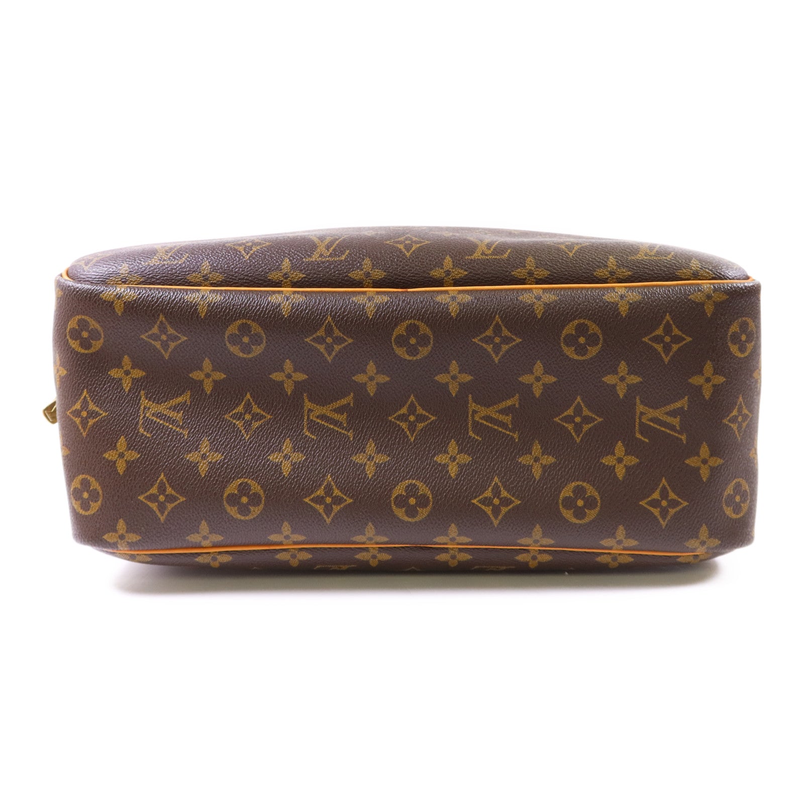 LOUIS VUITTON Monogram Deauville金扣手挽袋棕色