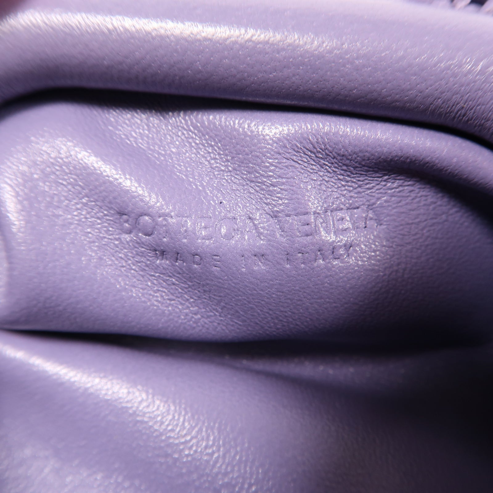 BOTTEGA VENETA 【激減優惠】織紋皮革Pouch Shoulder銀扣肩背袋紫色